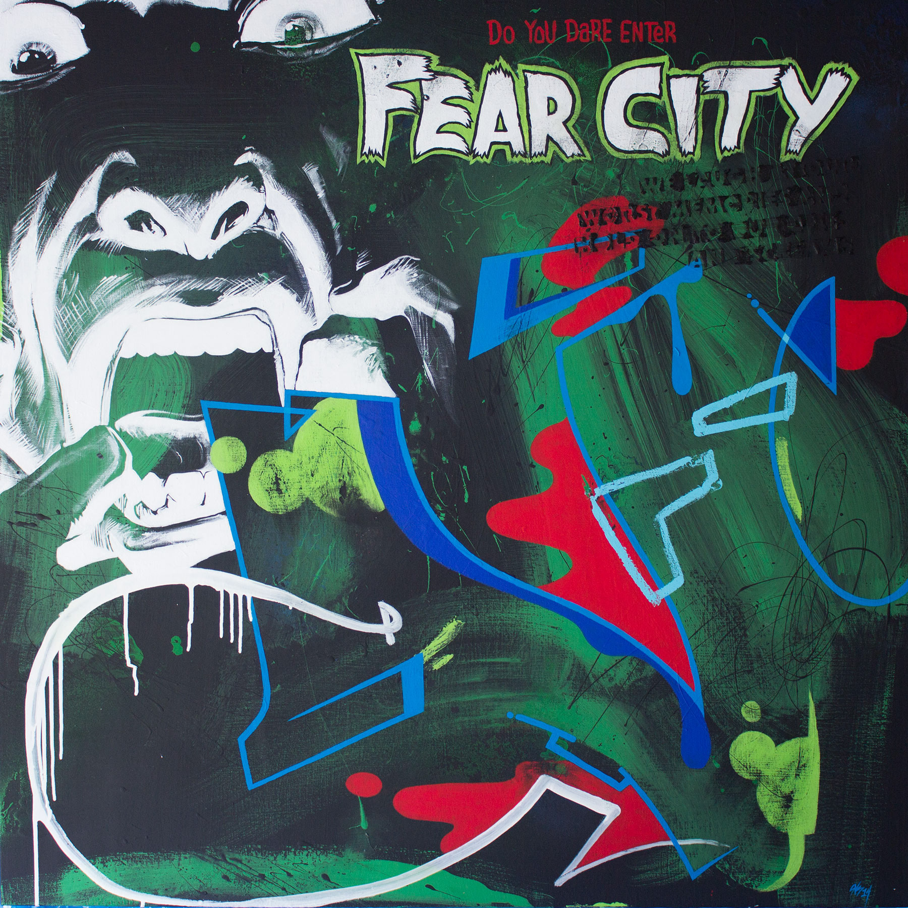 Latex, Acrylic, Ink and Spray Paint