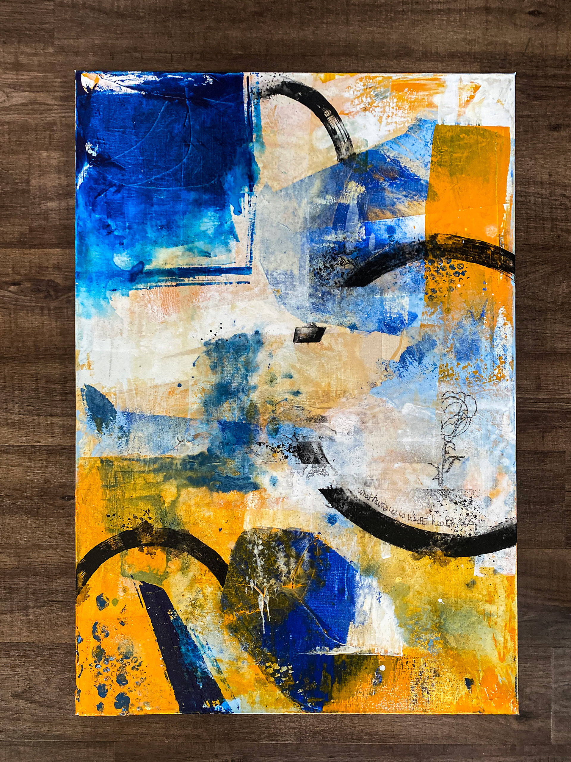 Latex, Acrylic, Spray Paint and Charcoal on Canvas