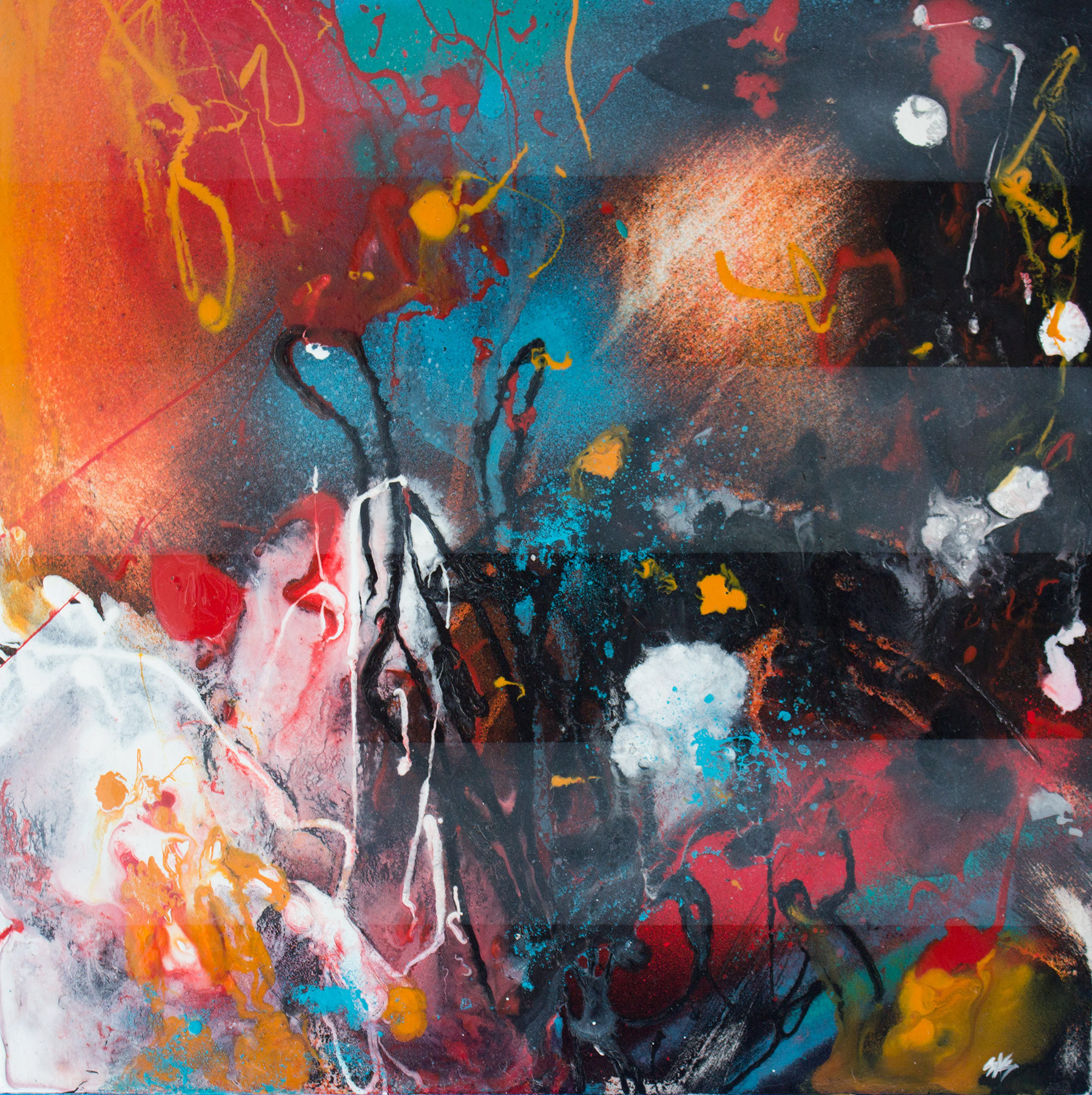Latex, Acrylic, Ink and Spray Paint