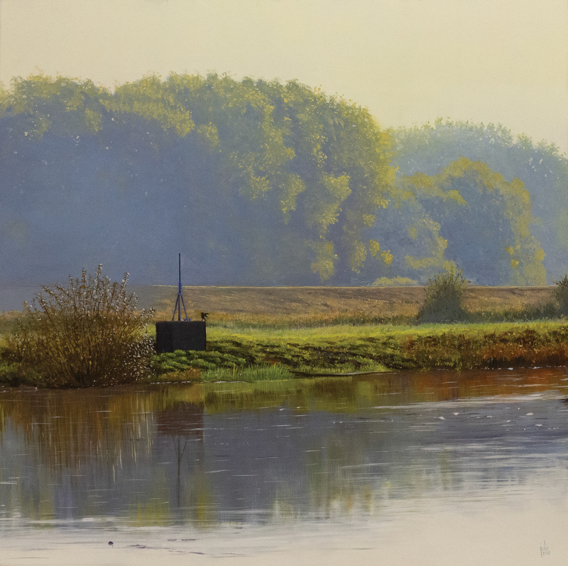 Drainage Sluice #01, De Schelde, Wichelen- oil on panel - 50 x 50 cm - SOLD