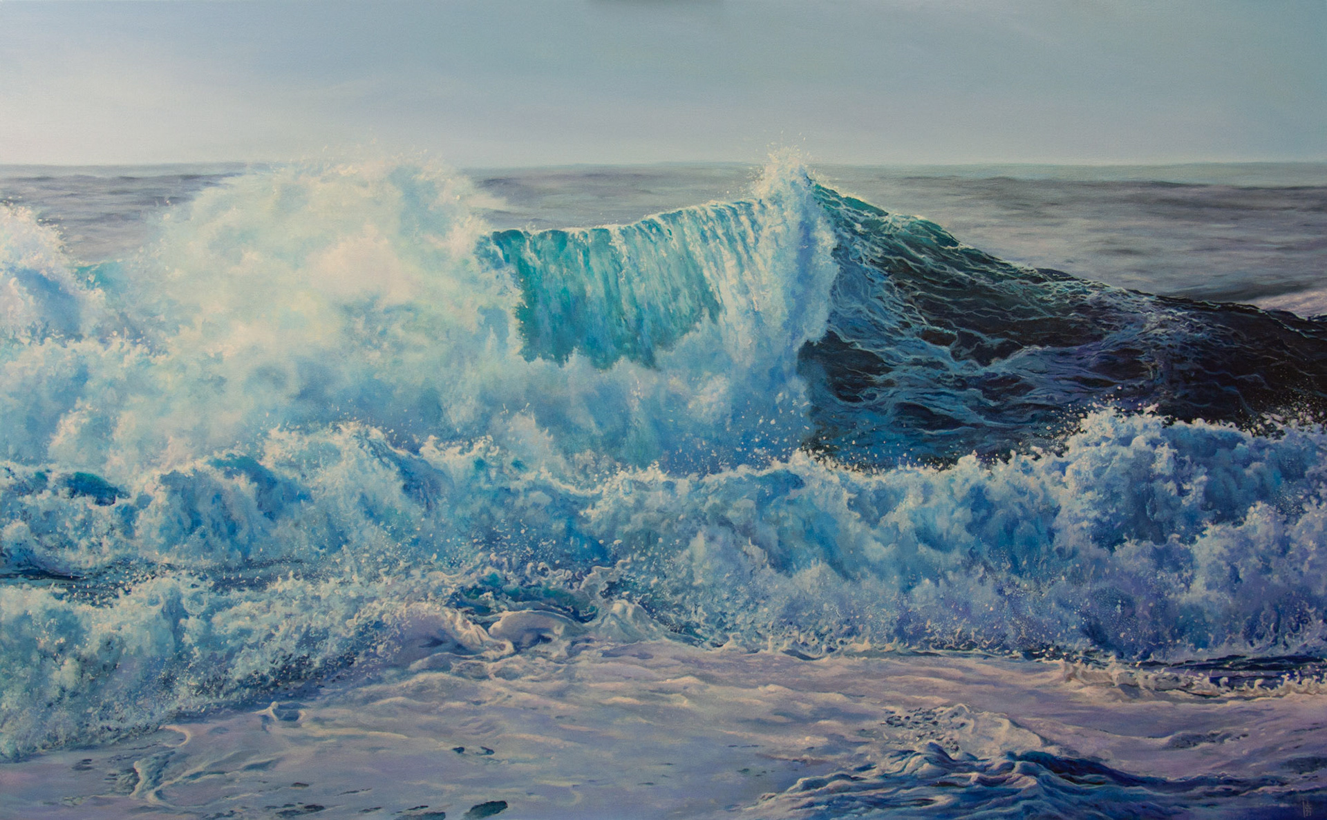 Waves #08 - On The Third Day - Nazaré, Portugal - Oil on canvas - 162 x 100 cm