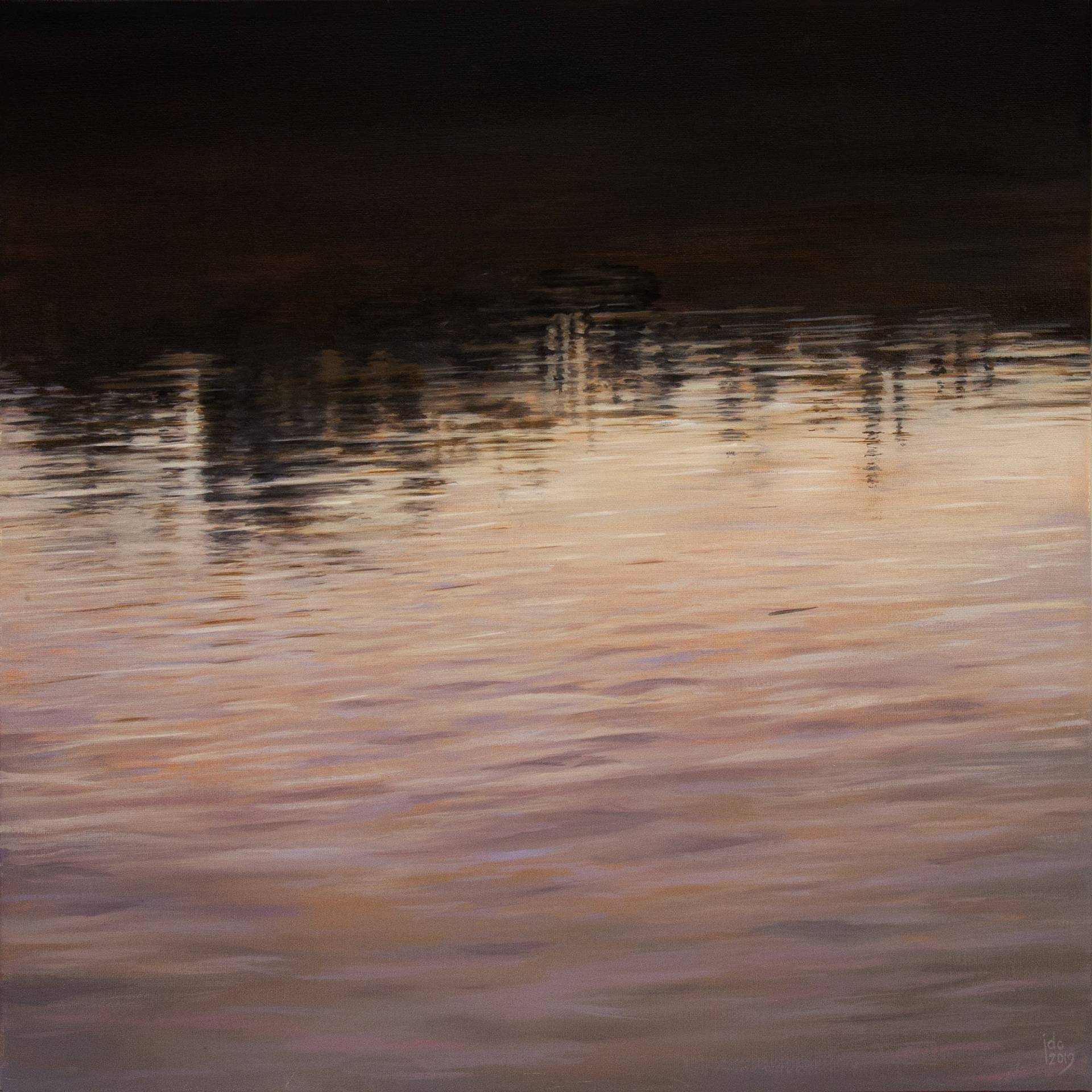 Ripples Of A Descending Darkness, De Schelde, Wichelen - oil on canvas - 50 x 50 cm - SOLD