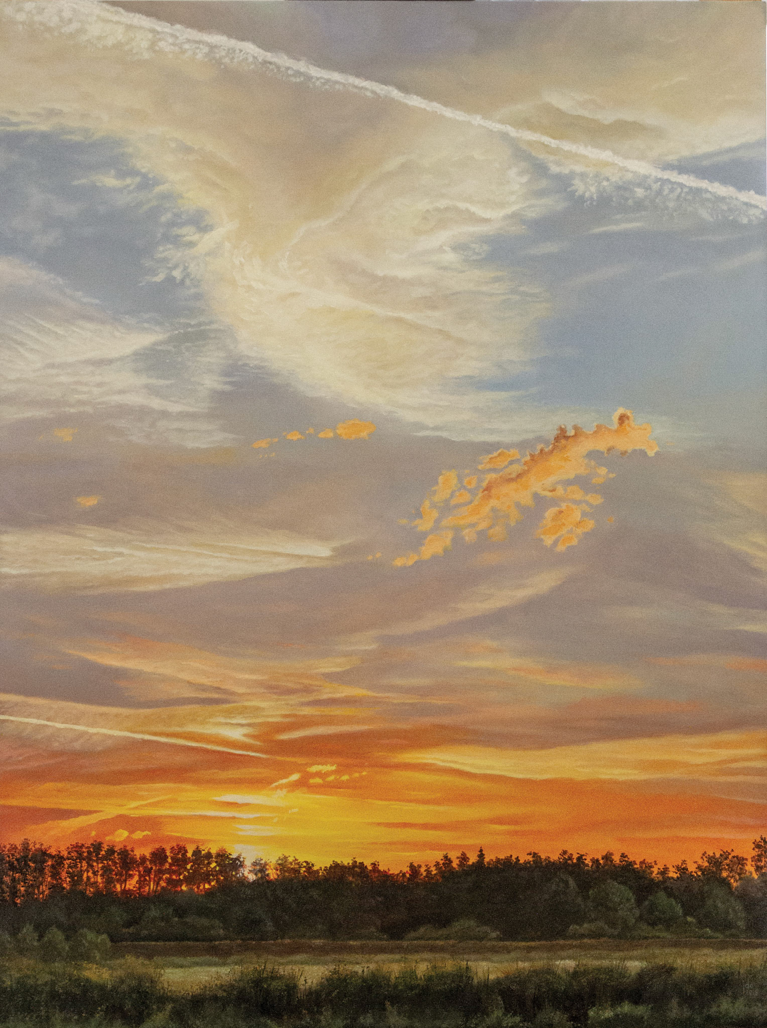 Sunrise #02, De Schelde, Wichelen - oil on panel - 60 x 80 cm