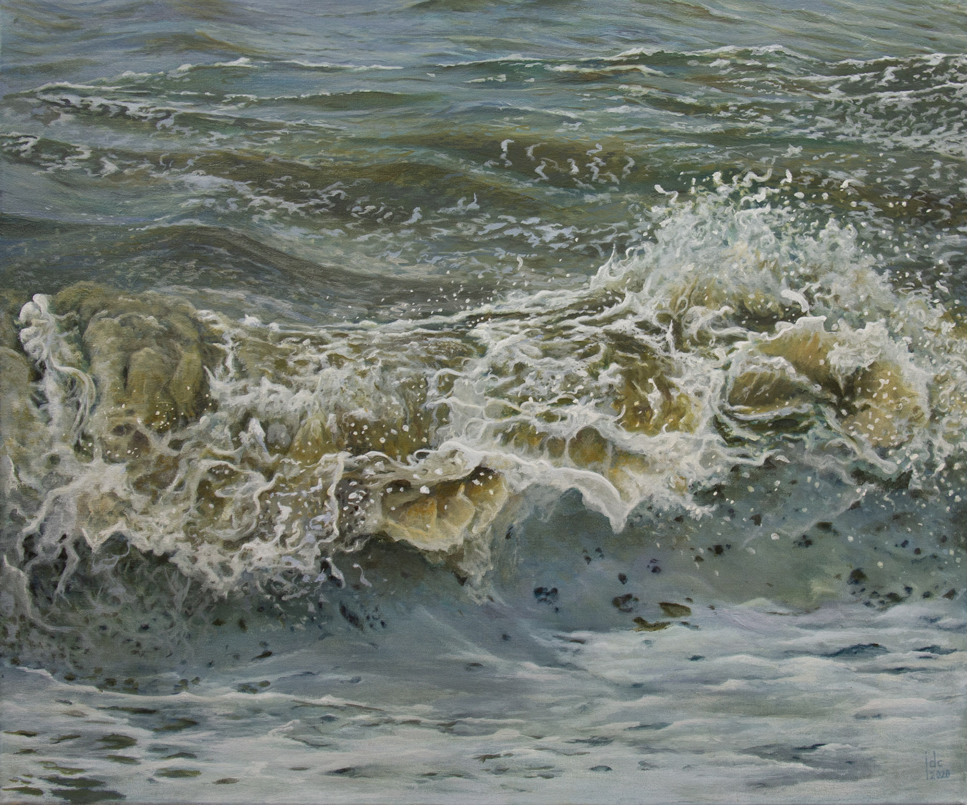 Waves #05 - North Sea - Ostend, Belgium - Oil on canvas - 60 x 50 cm