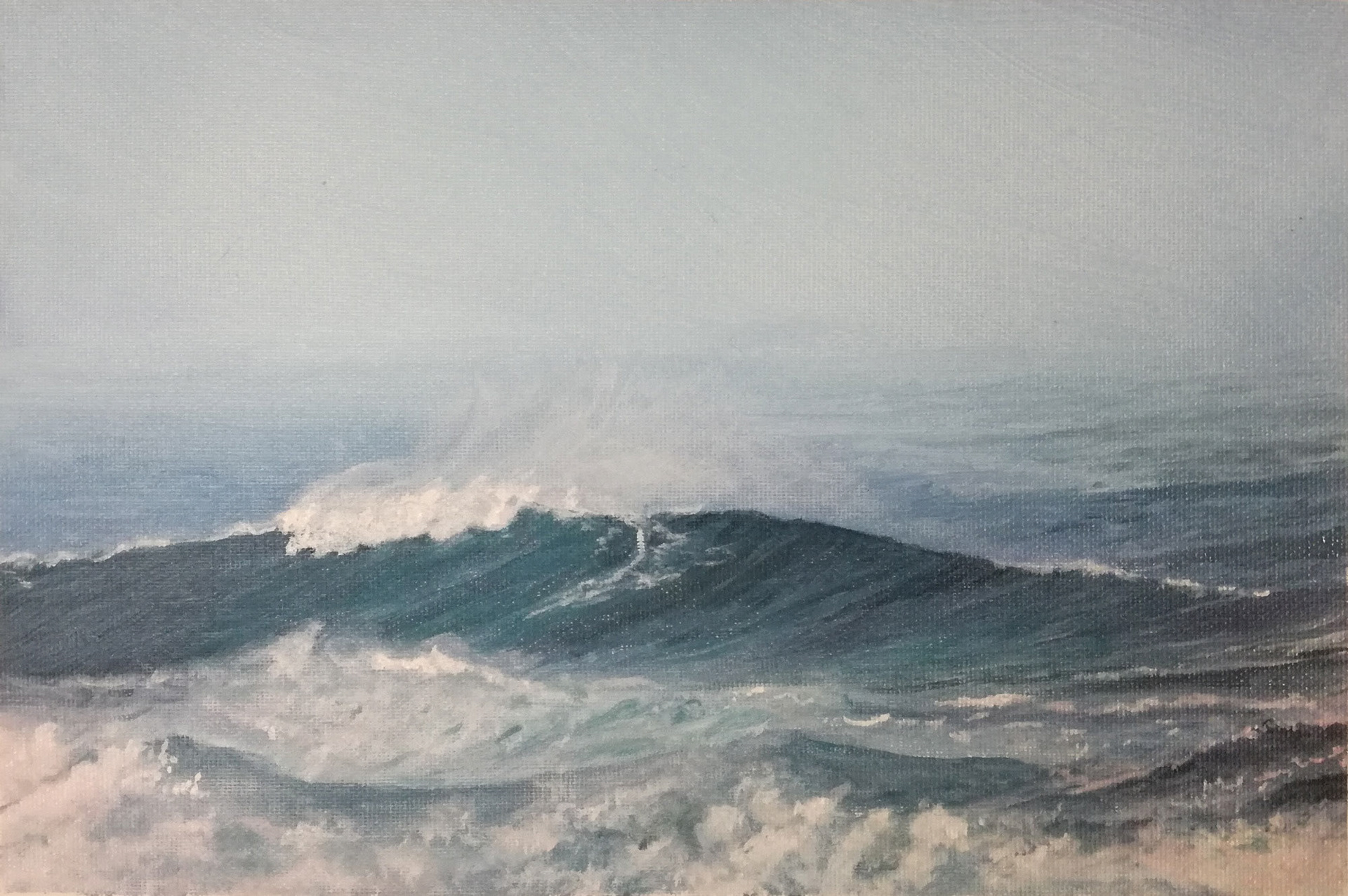 Big Surf Study, Nazaré, Portugal - oil on canvas - 26 x 17 cm