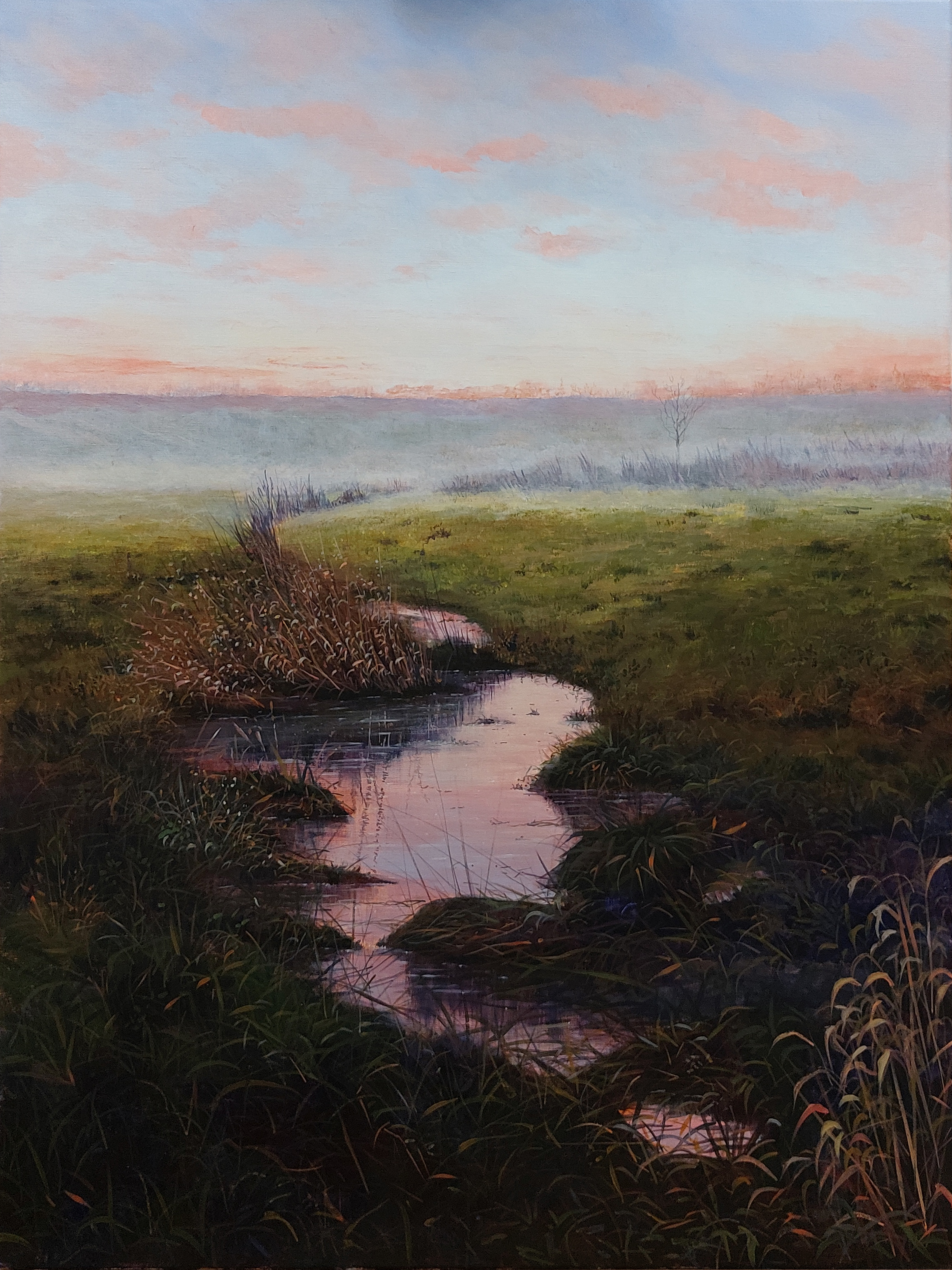 Morning Mist, Bergenmeersen Wichelen, acrylic on canvas, 60 x 80 cm