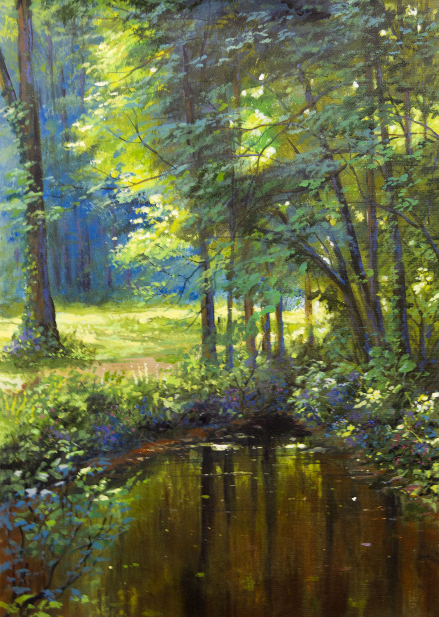 Forest study after Henri Biva - - acrylics on canvas - 42 x 59 cm