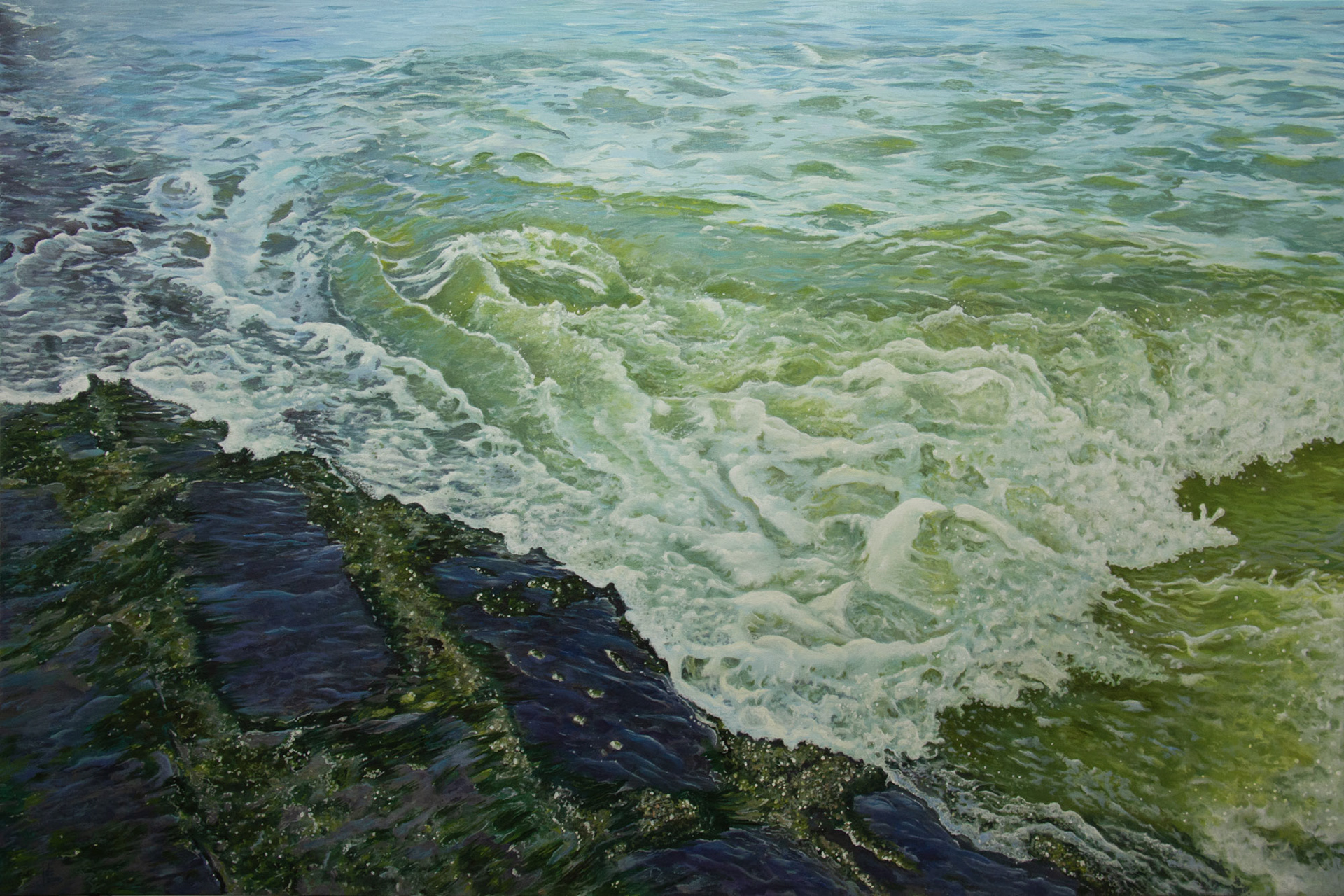 Waves #01 - The Sound Of The Sea - Ostend, Belgium - Oil on canvas - 150 x 100 cm