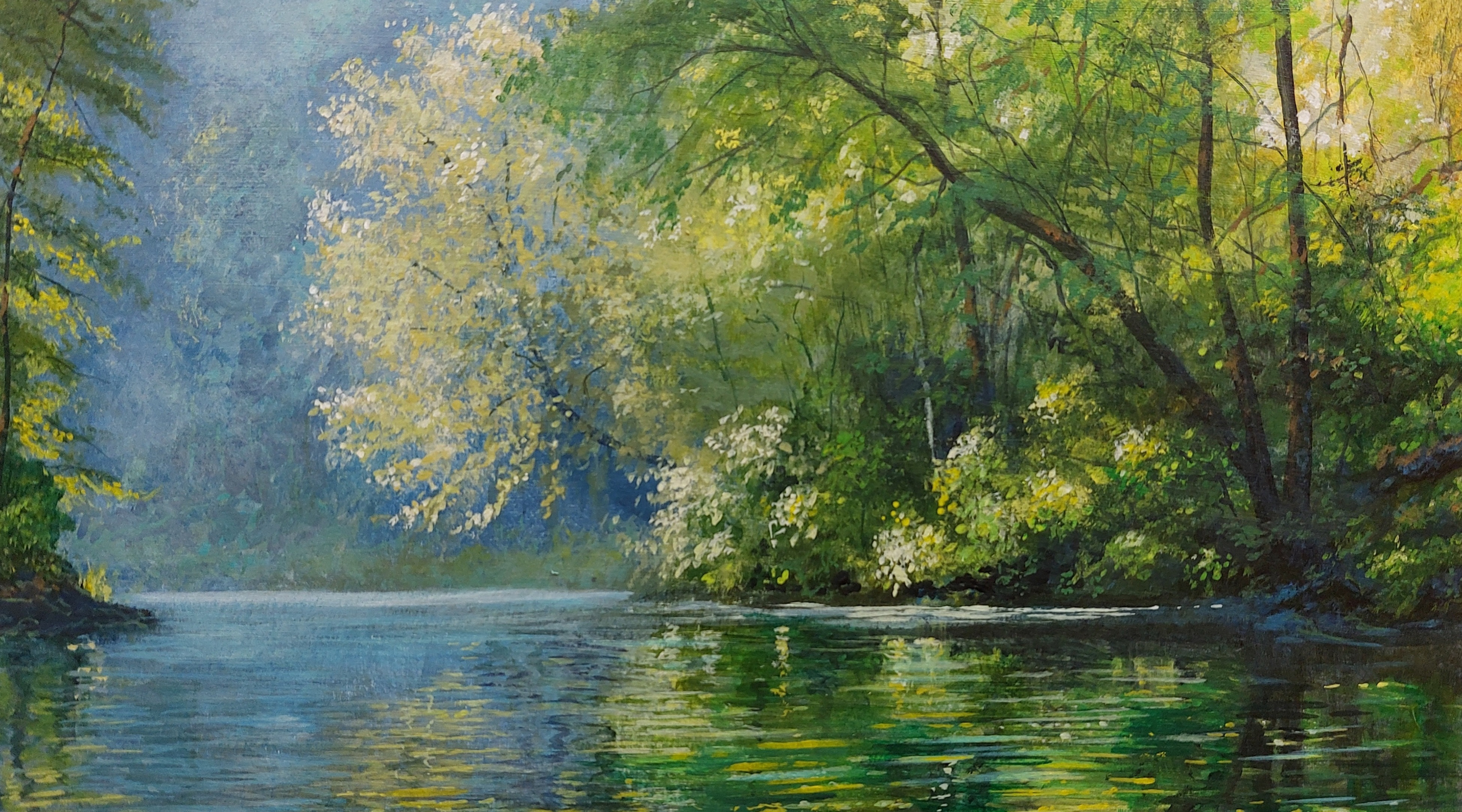 Pond #2 - acrylic on gessoed aquarel paper - 35 x 20 cm
