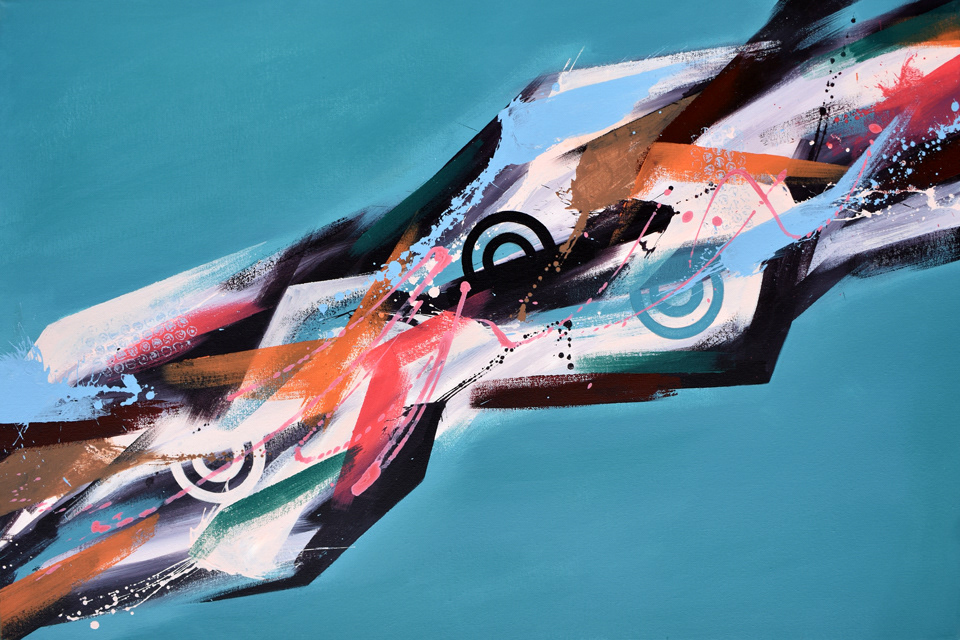 Through Flow (Acrylic paint on canvas, 36" x 24")