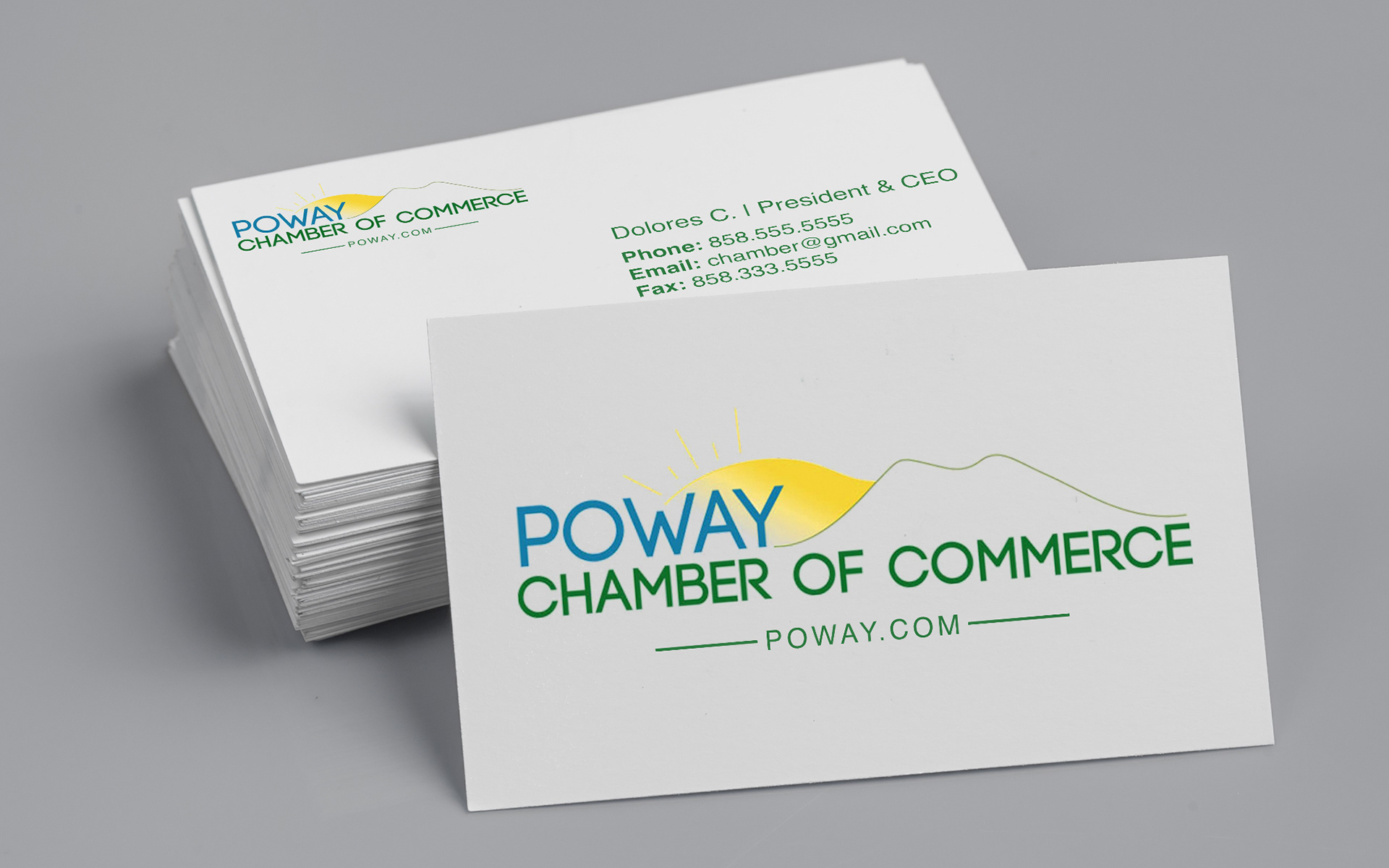 poway chamber of commerce business card mock