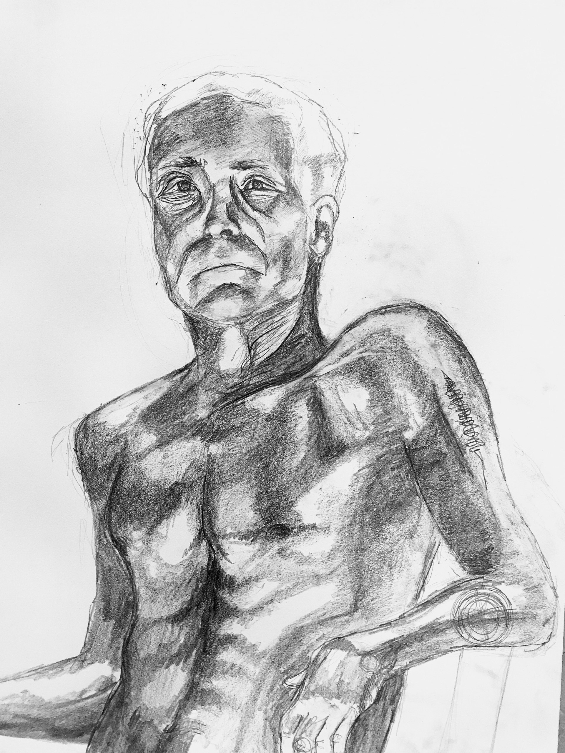 "John", 2017, graphite on paper, 18x24 in.