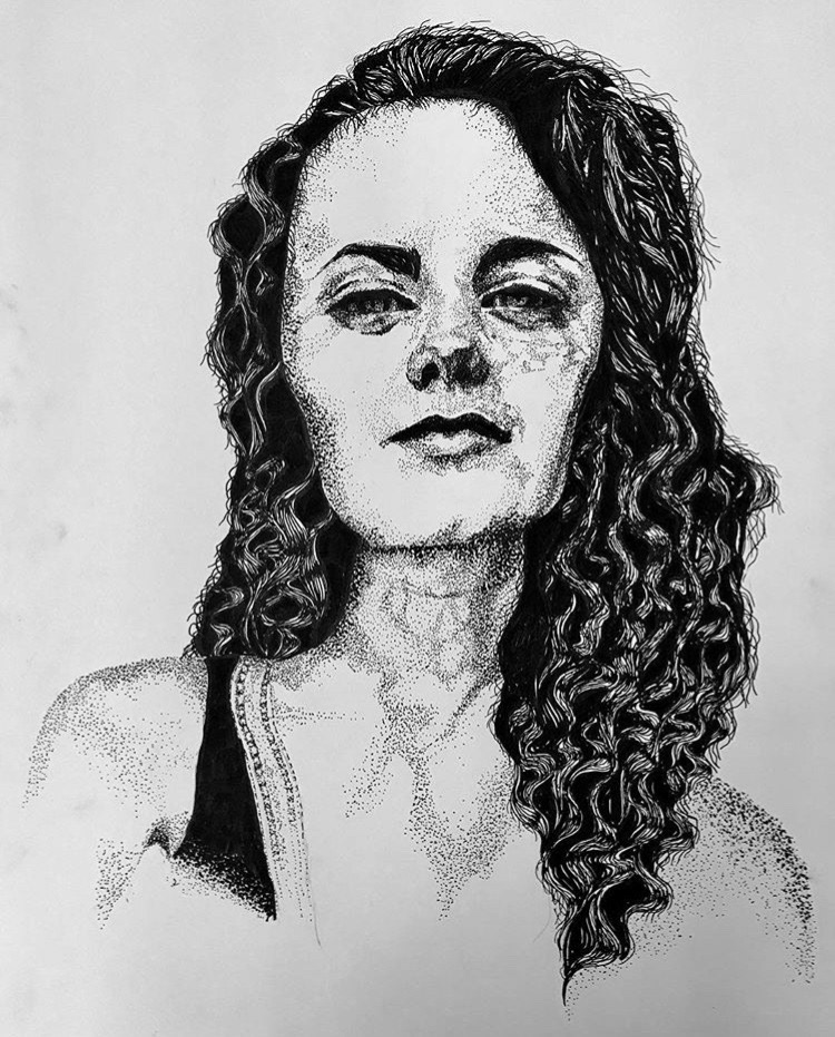 "Anna", 2018, pen and ink on paper, 18x24 in.