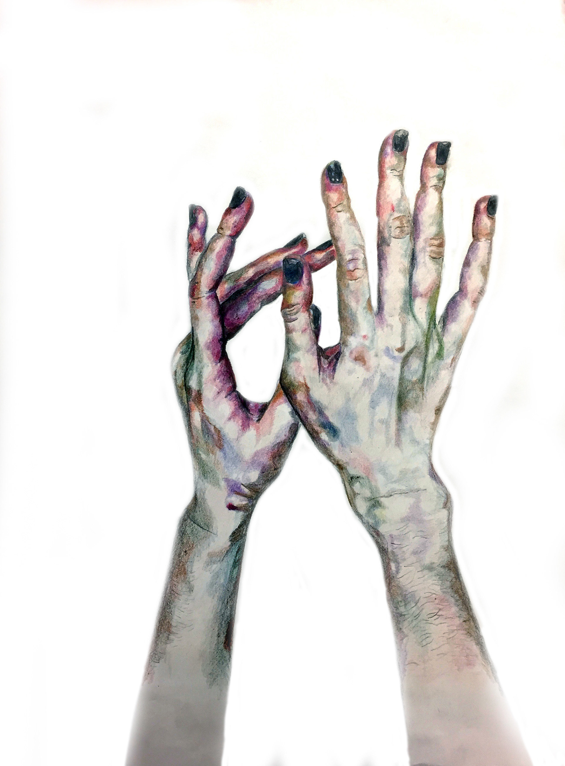 "Self Portrait 1/4", 2016, colored pencil on paper, 18x24 in.