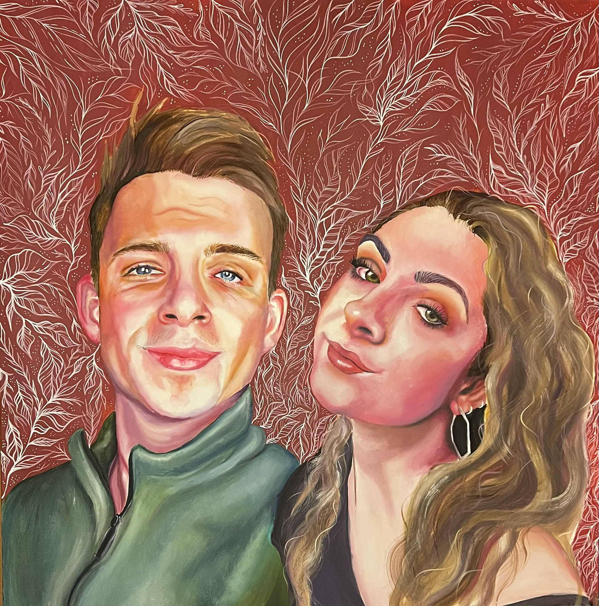 "Me & B", 2023, oil & acrylic on canvas, 36x36 in.