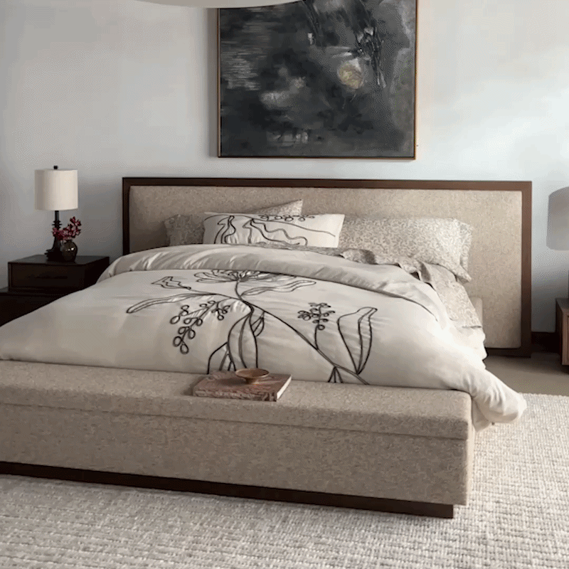 New! Larchmont bed with a storage bench built right in. 