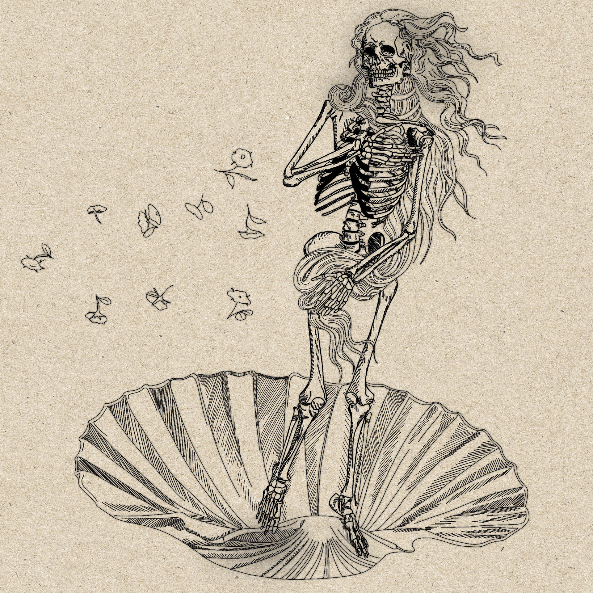 Inktober: "Scallop", 2022, digital drawing