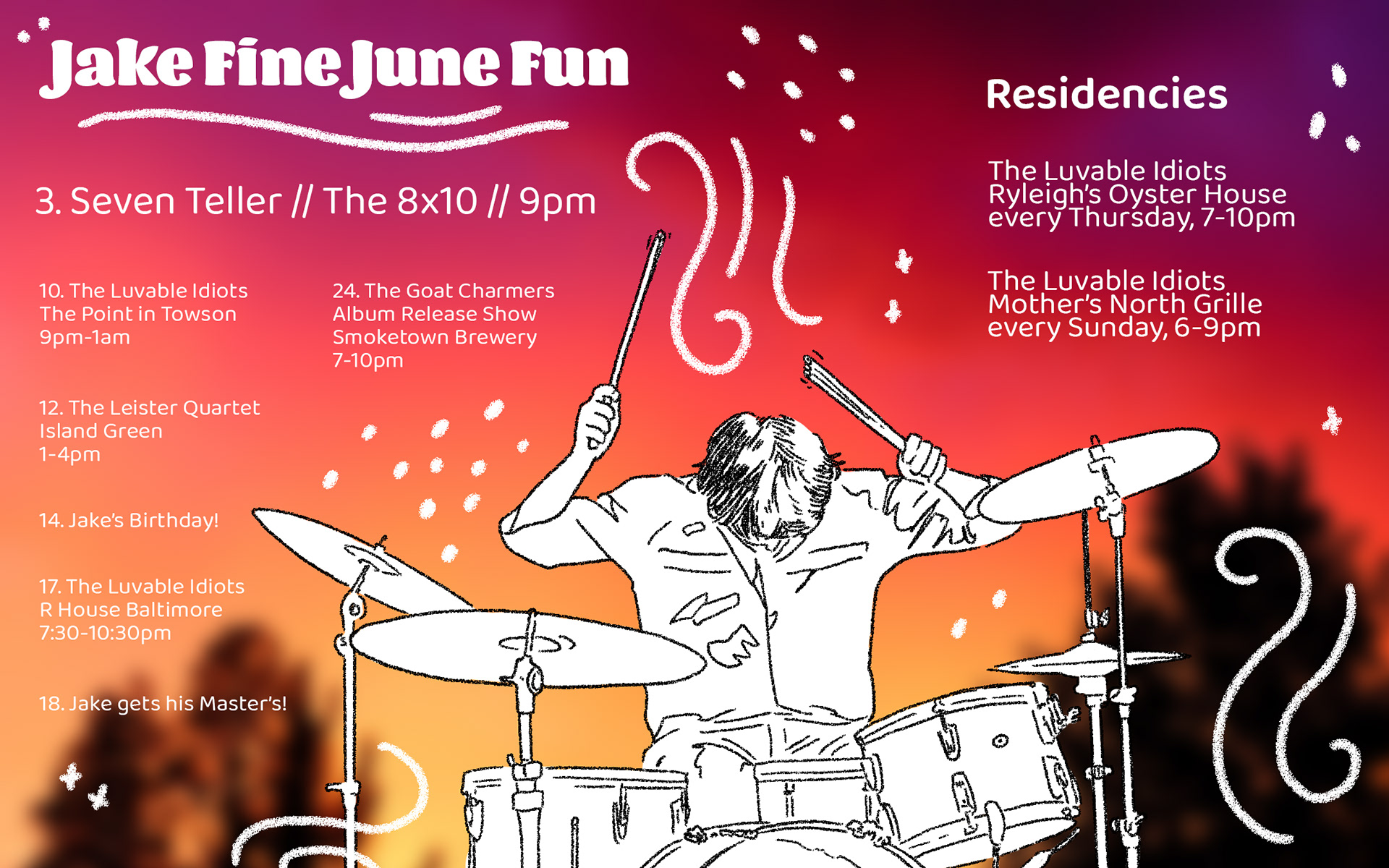 Musician's June schedule