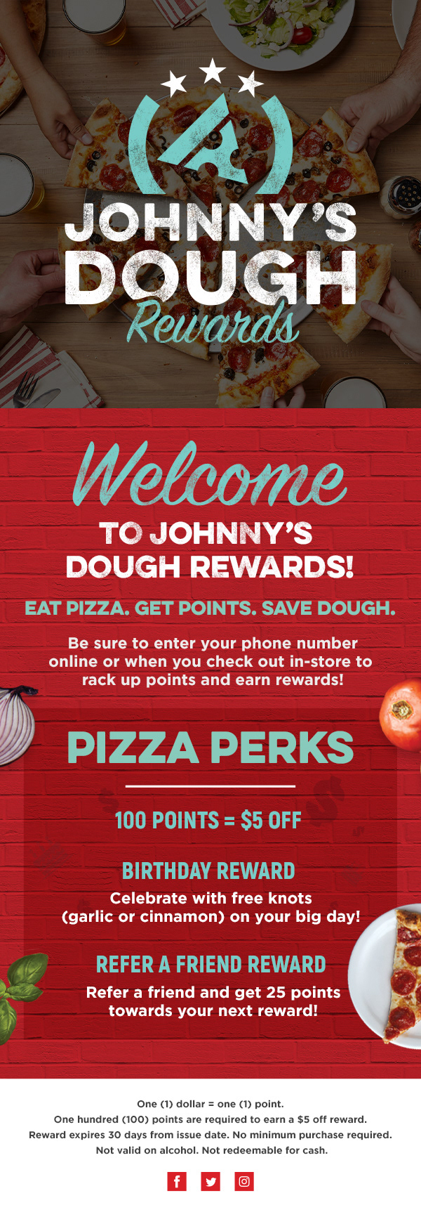 Johnny's Pizza Rewards System Email Refresh - RNMC/ Mode