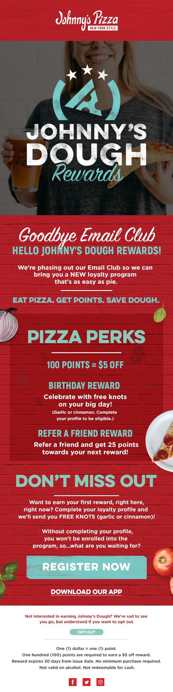 Johnny's Pizza Rewards System Email Refresh - Intro - RNMC/ Mode