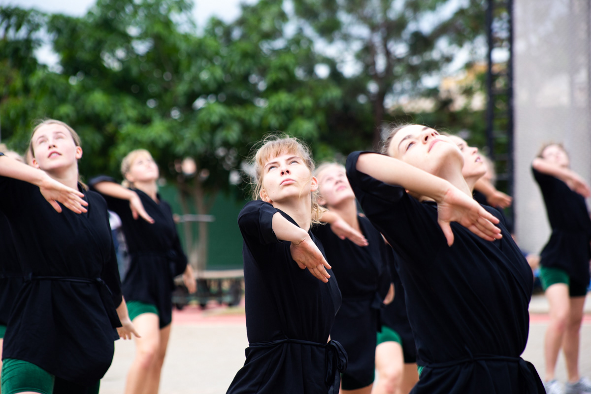 Festival de Ginástica para Todos com Grupo Dinamarquês Gymnastikefterskolen Stevns. Sesc Campo Limpo, 2018.