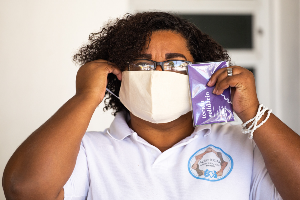 "Tecido Solidário" no CCA Zumbi dos Palmares. Sesc São Caetano, 2020.