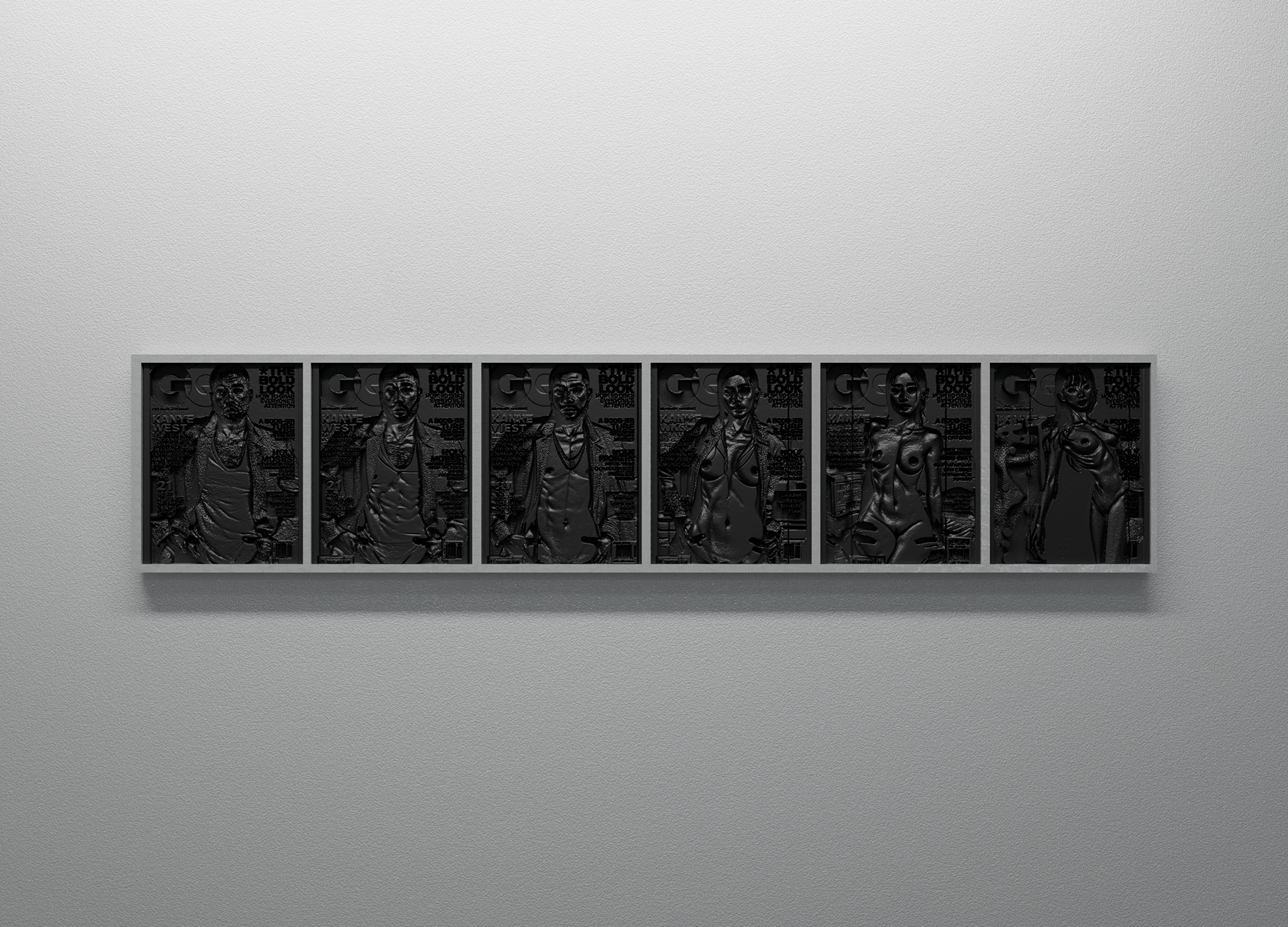 wo[man] 3D Druck in Alumiumrahmen [3.5x 13.5 x0.8cm]