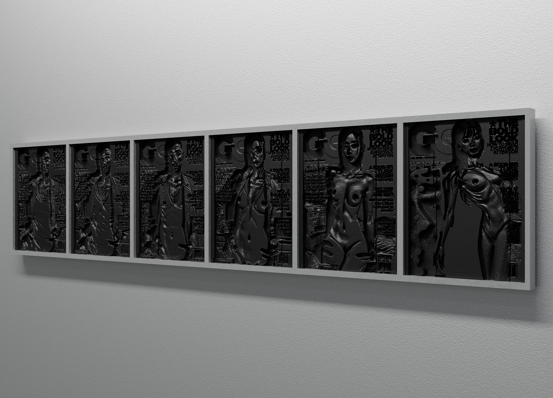 wo[man] 3D Druck in Alumiumrahmen [3.5x 13.5 x0.8cm]