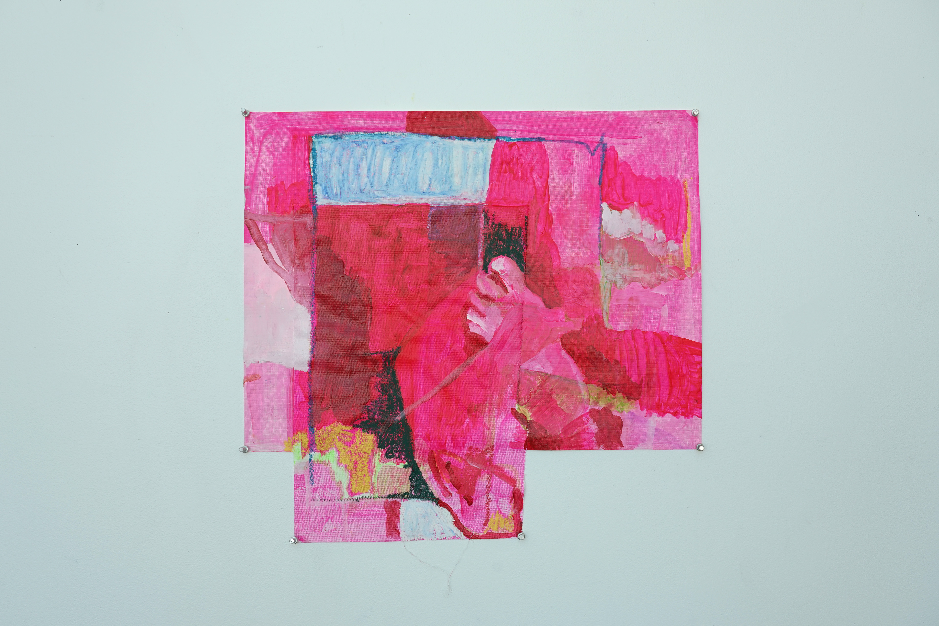 Heavy Focus, 2022. Acrylic & oil pastel on canvas paper. 24 x 22 in.