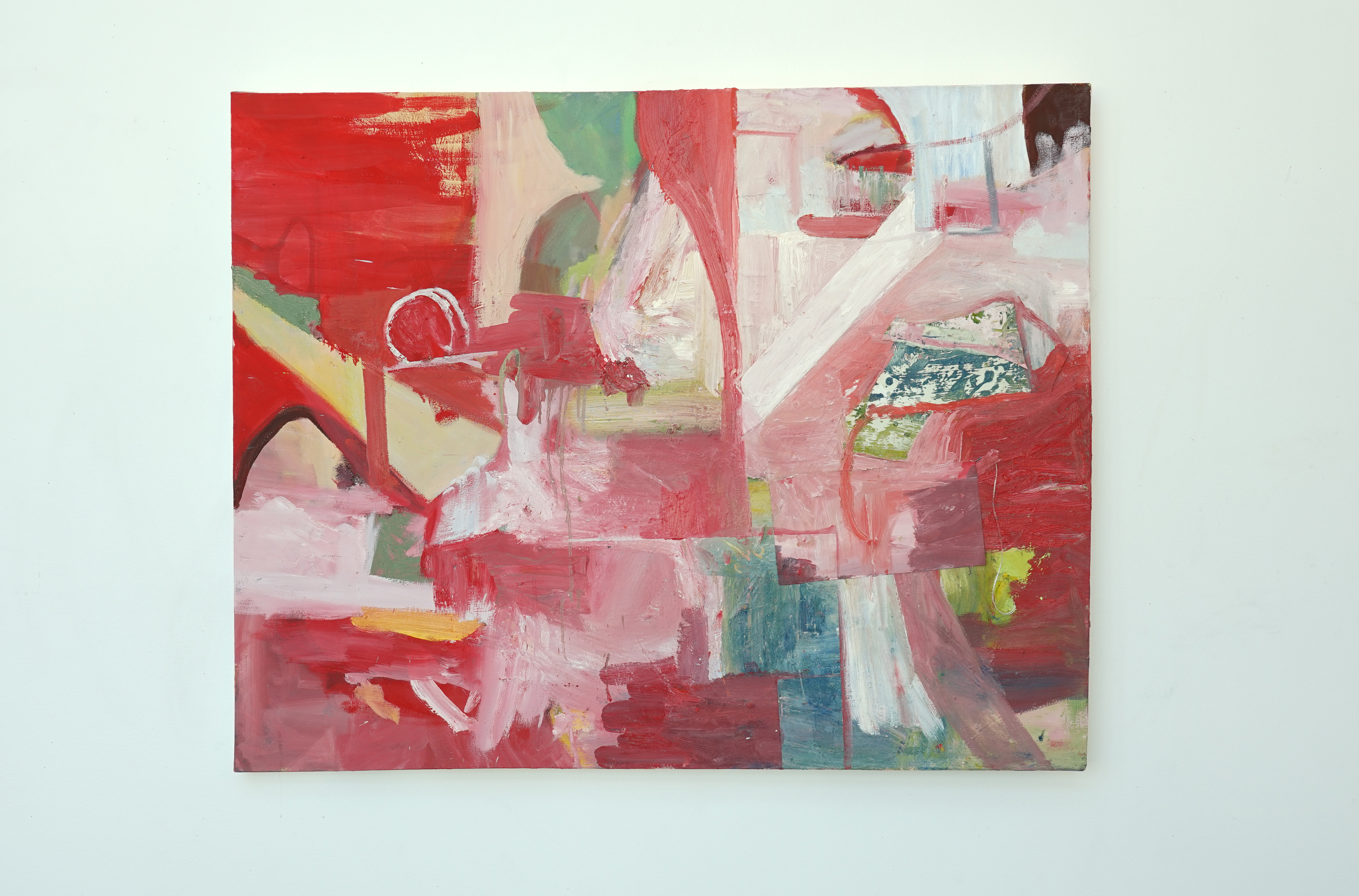 60 BPM, 2021. Oil & collage on canvas, 50 x 40 in. 