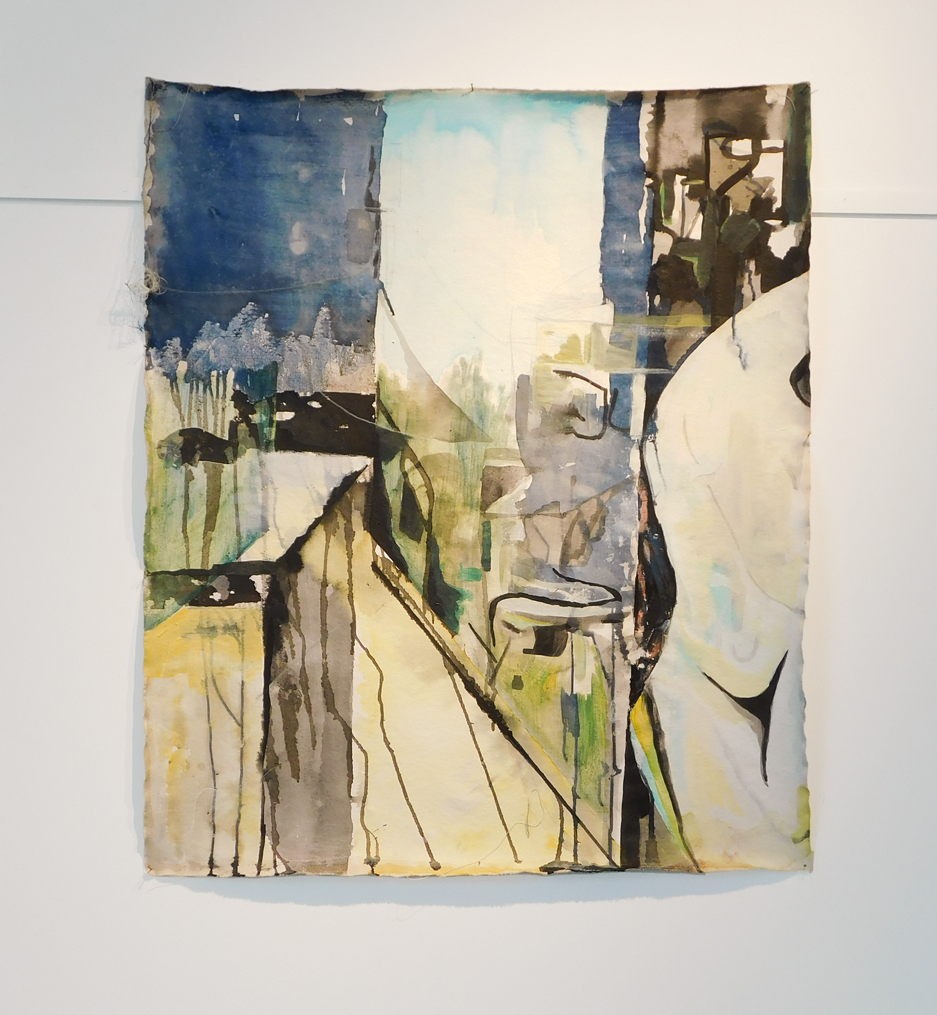 Untitled, 2022. Cyanotype, ink, & dye on canvas.