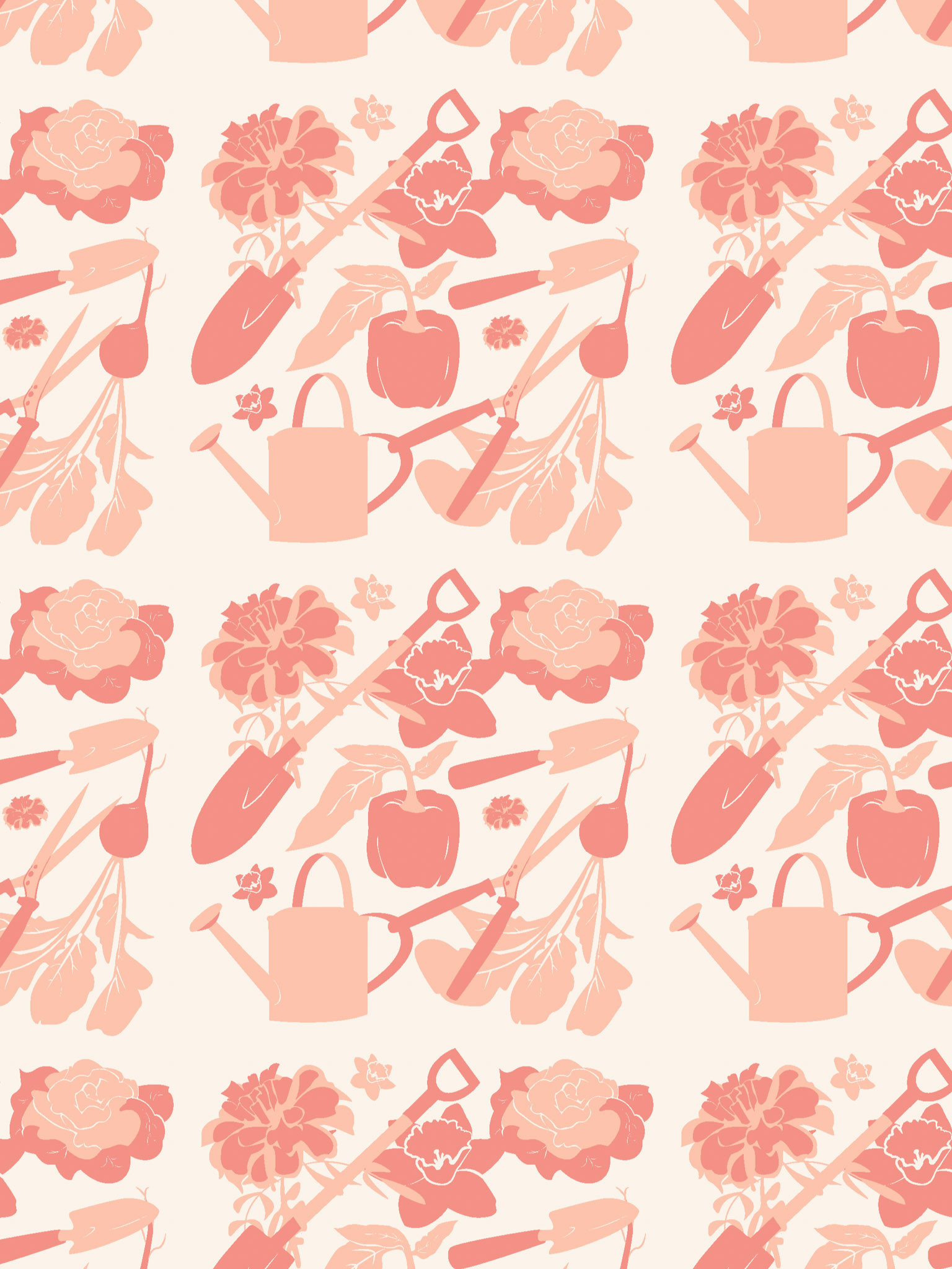 "Gardening Wallpaper", digital illustration, Mar. 2023