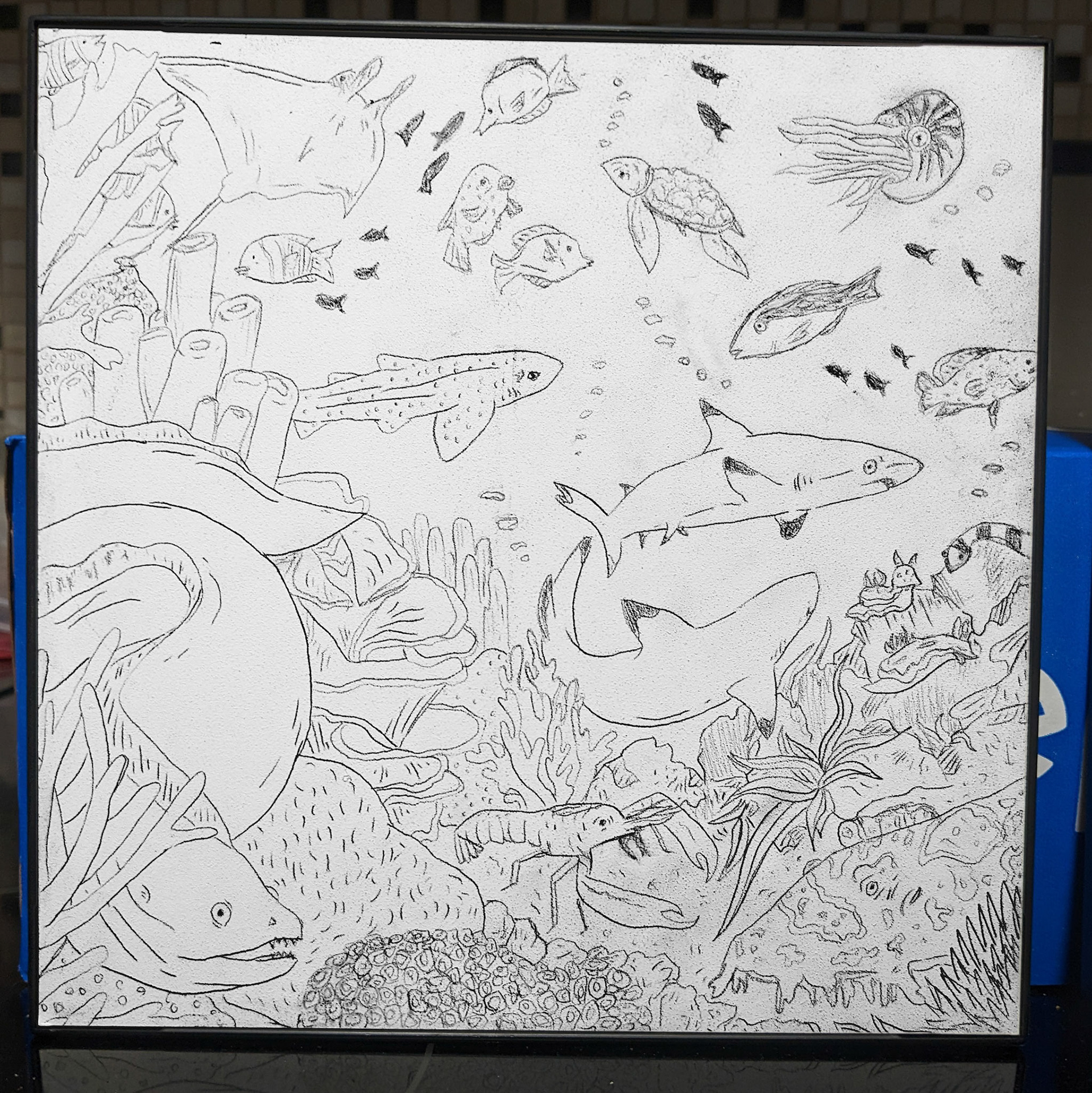 "Current Events 1", silverpoint diptych on gesso board panels, Feb. 2023