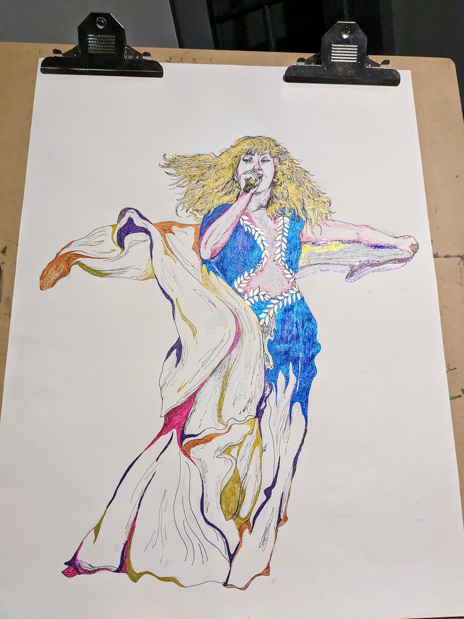 "Shimmering Beautiful", glitter gel pen on paper, Apr. 2023