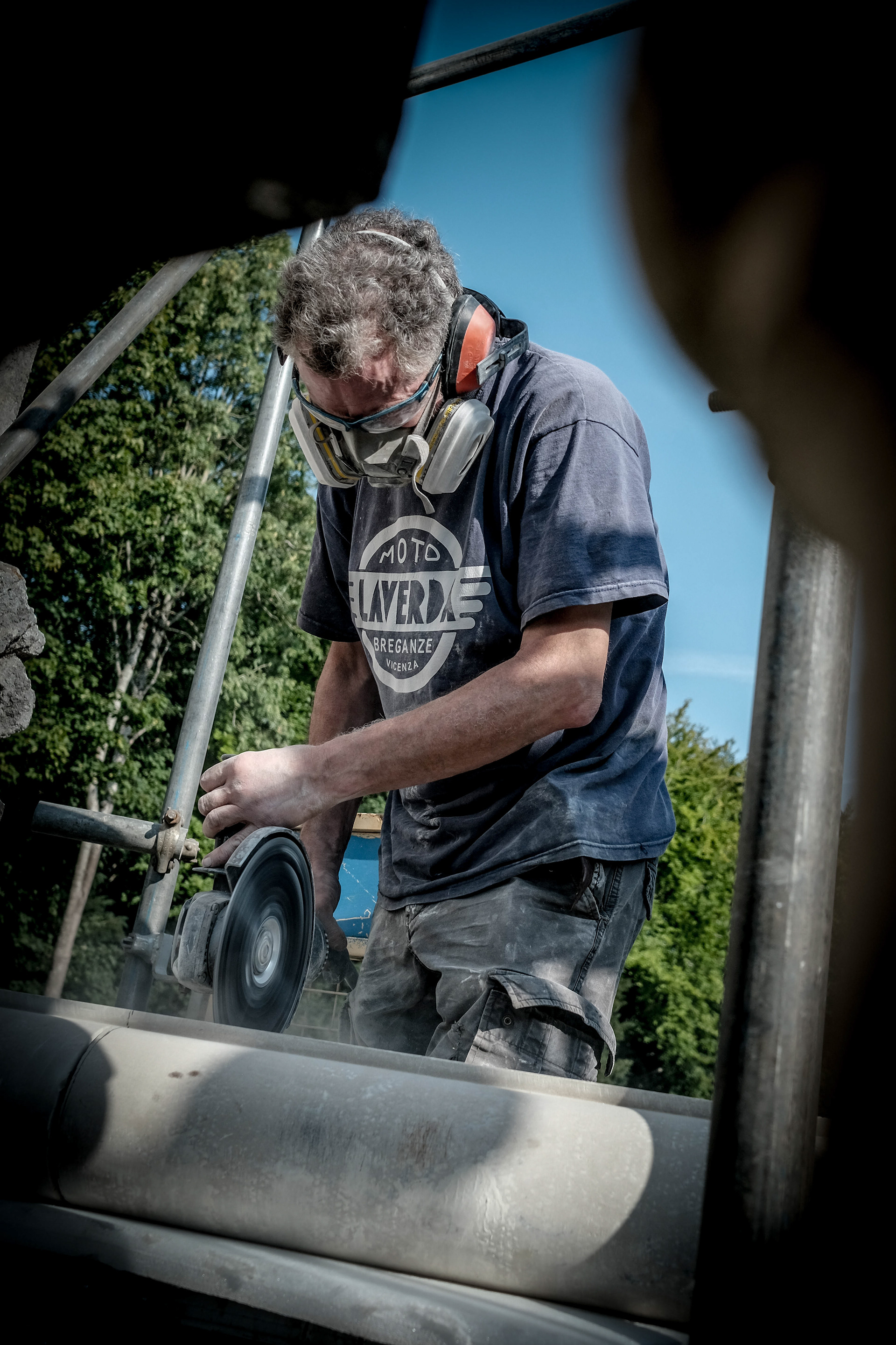 Stone Masons Woking on Fonthill Arch