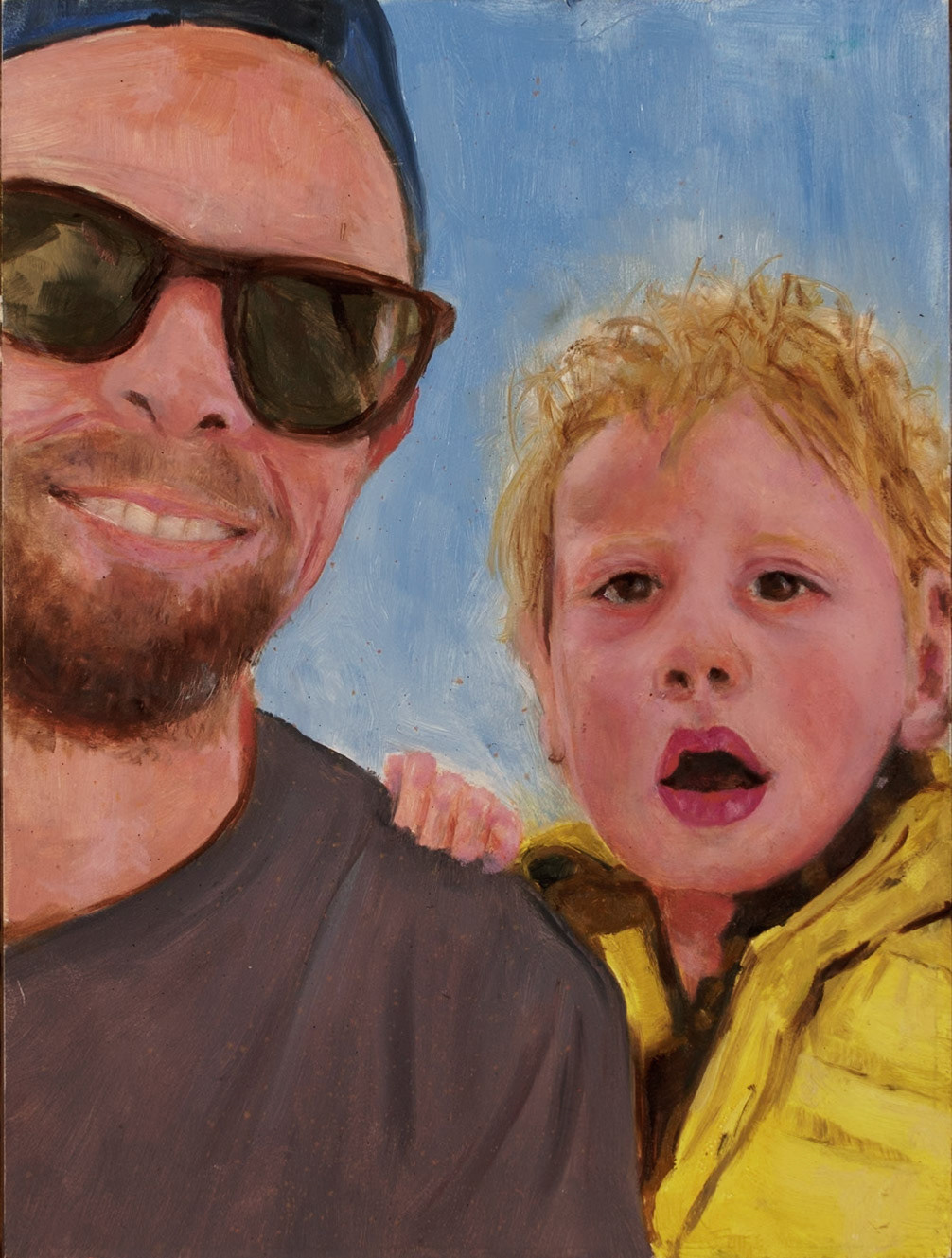 "Andy and Logan" - Oil on panel