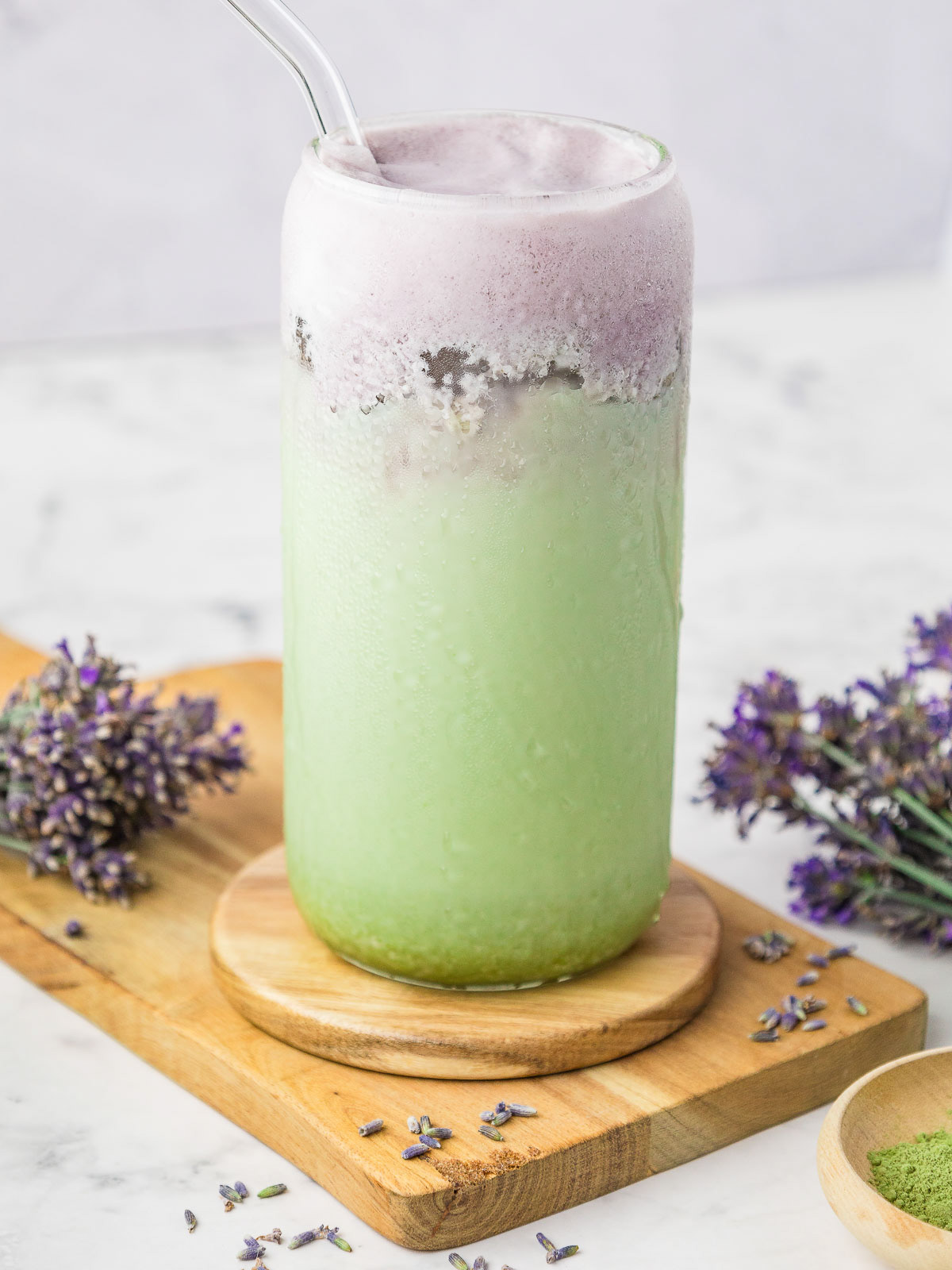Lavender matcha latte - Jem Mantiri