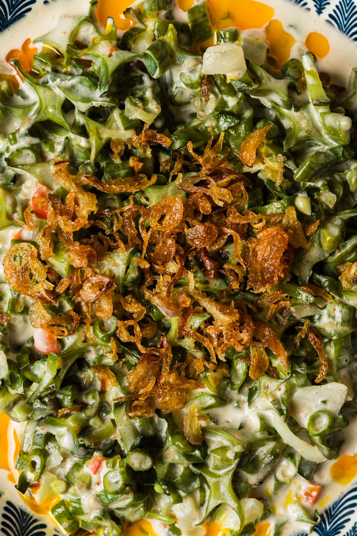 Filipino gising-gising dish, photographed up close by a Bali food photographer.