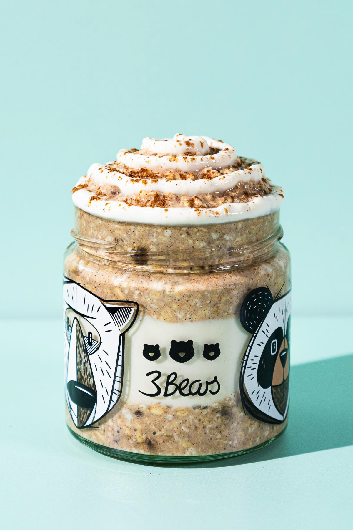 styled overnight oats jar