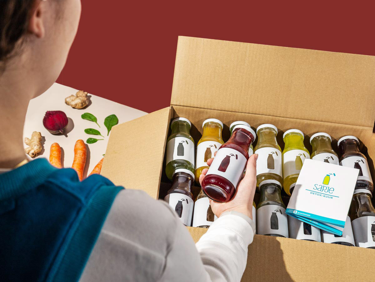 Red beet juice and other organic juices.