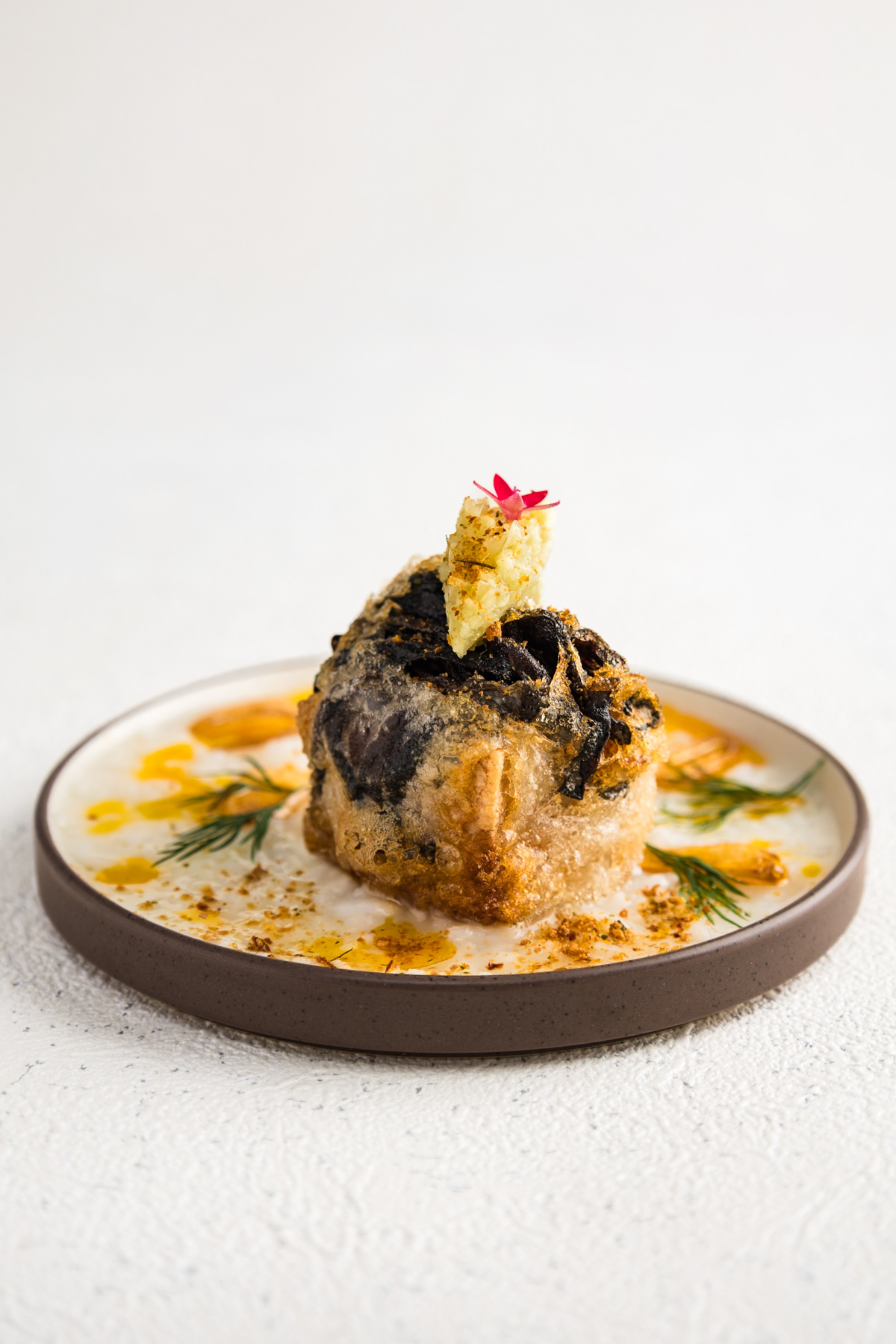 Vegan tofu and mushroom dish, photographed for a Bali private dining experience.