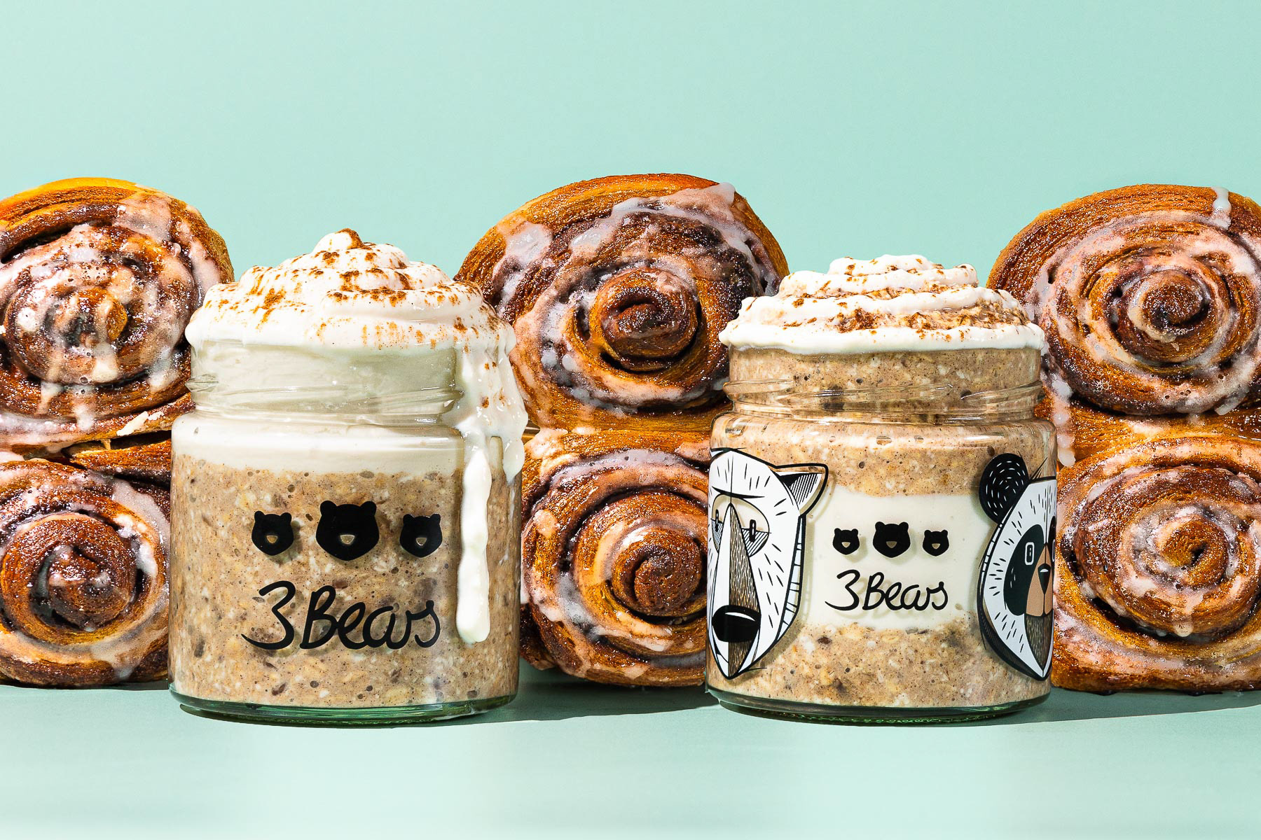 3Bears cinnamon rolls overnight oats - Nederlandse foodfotograaf