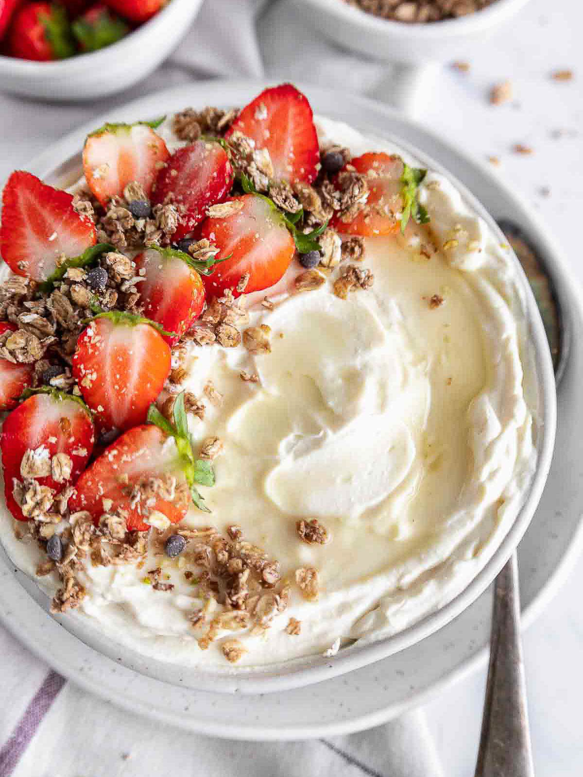 Plant-based yogurt bowl - Jem Mantiri - commercial food photographer