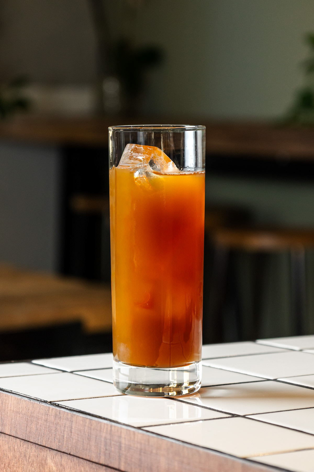 Lemongrass iced tea menu photography.