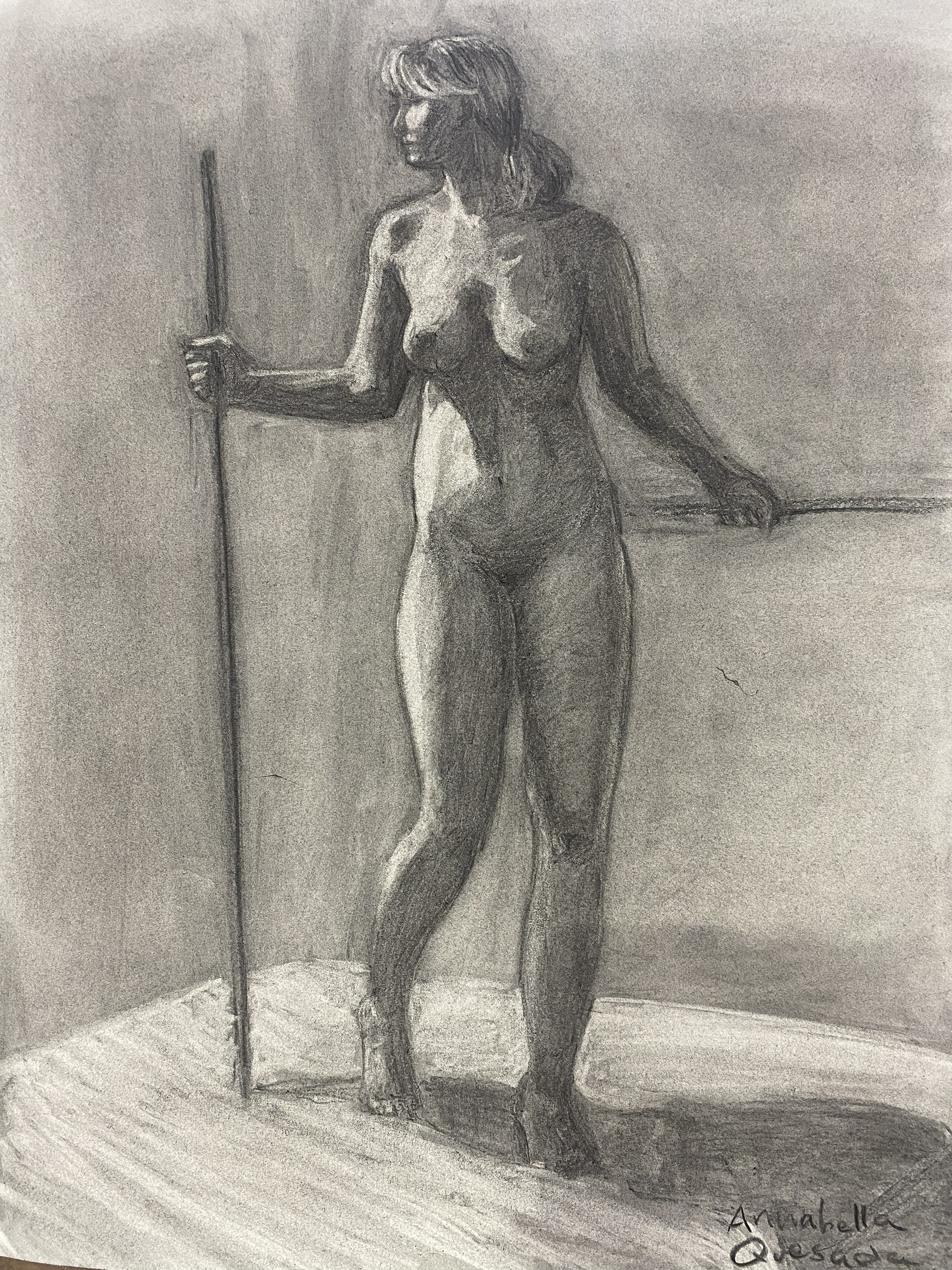 18 x 24 Charcoal Dust Technique on White Drawing Paper