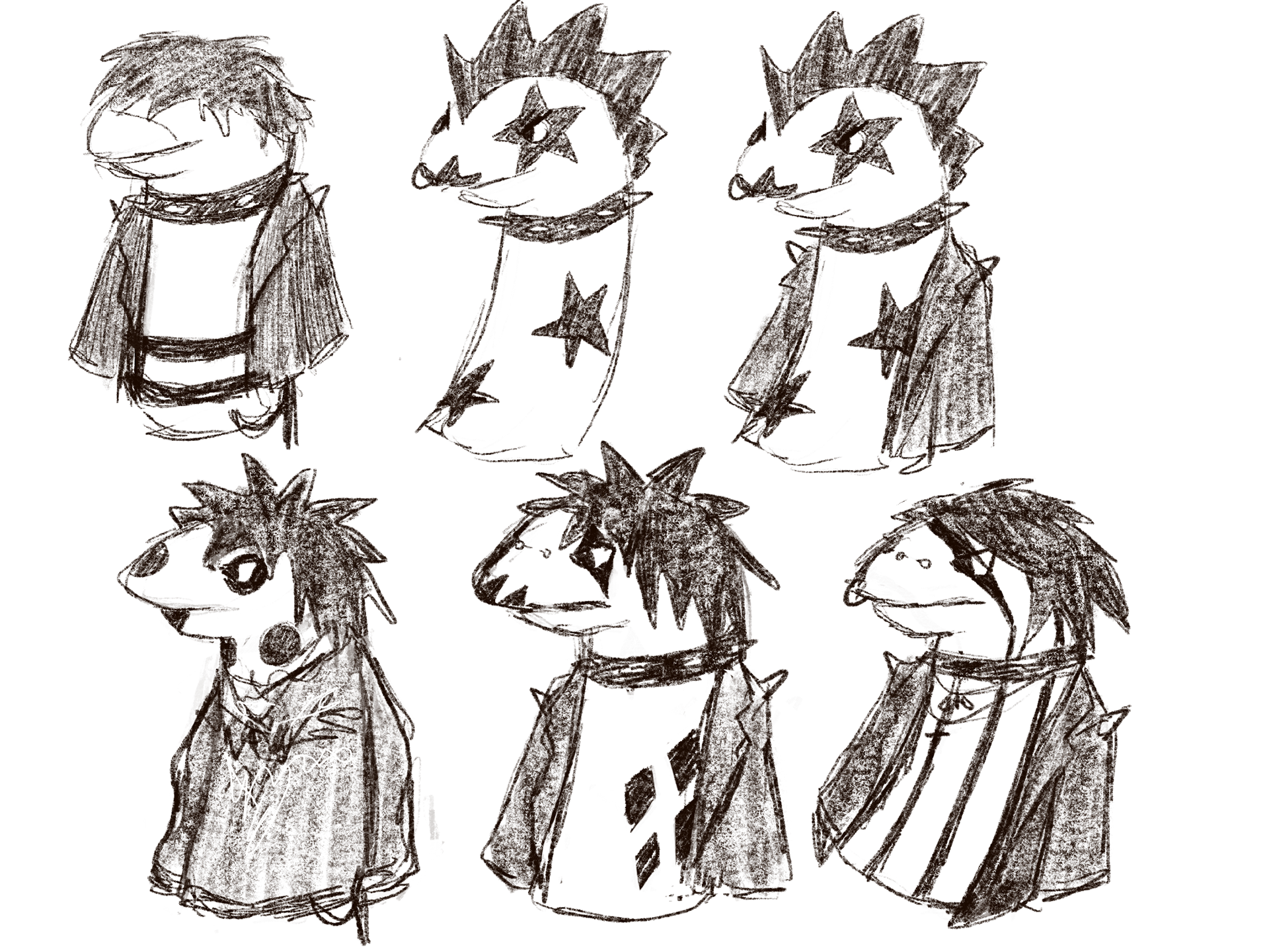 Various designs of punk sock characters