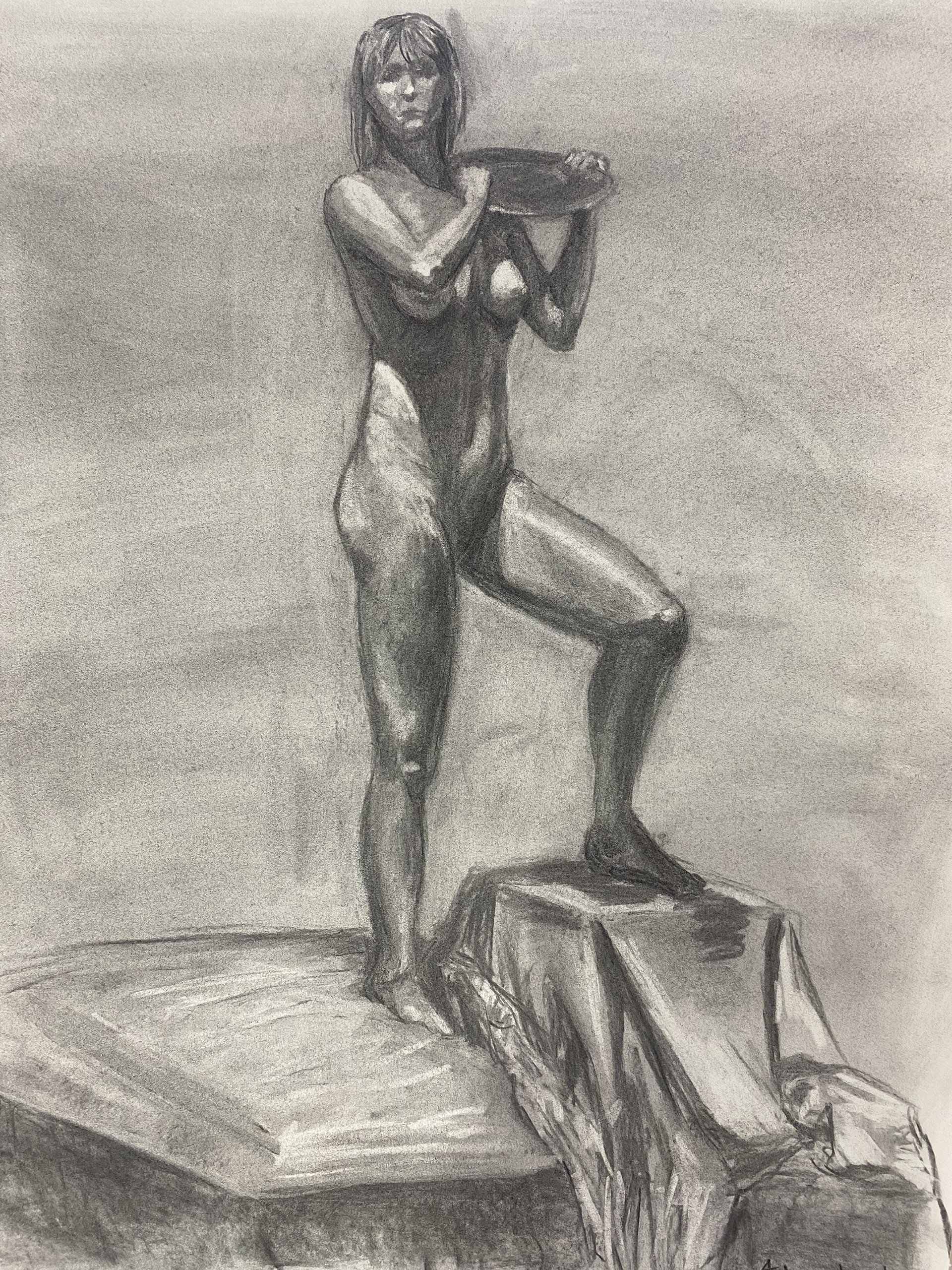 18 x 24 Charcoal Dust Technique on White Drawing Paper