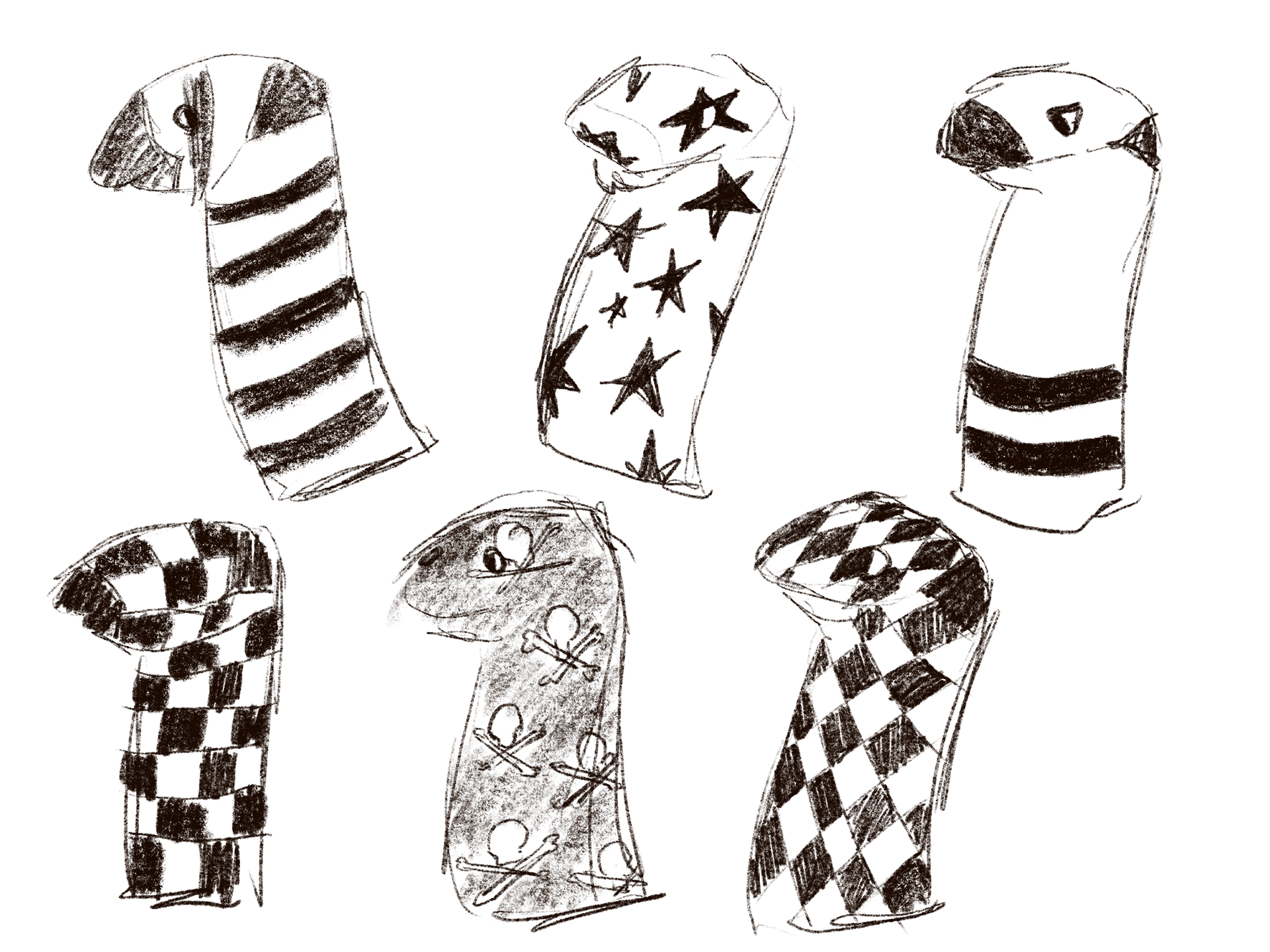 Different punk patterns on socks