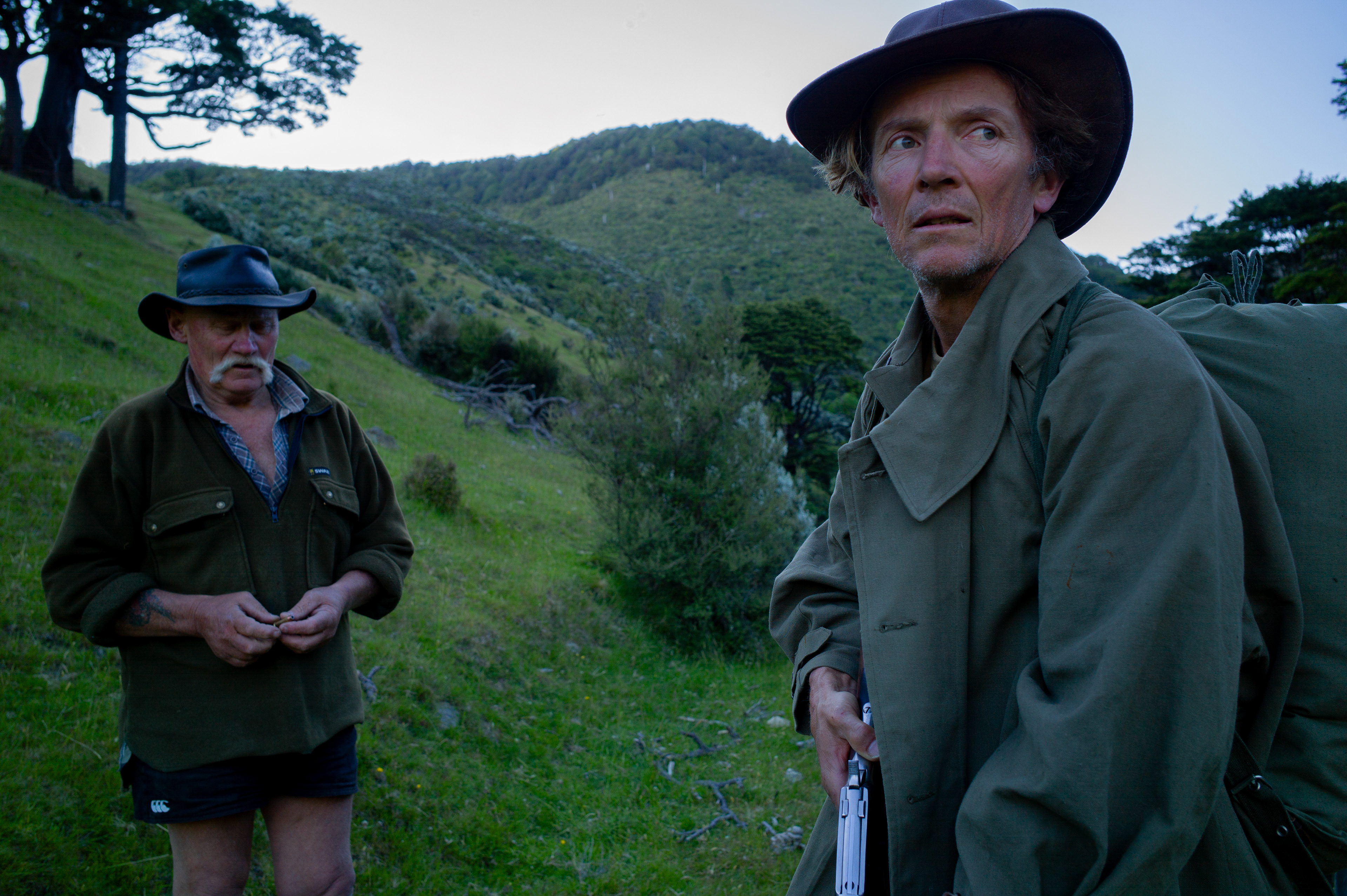 Steven Ciprian with an advisor, learning how a hunter would hold a rifle.
