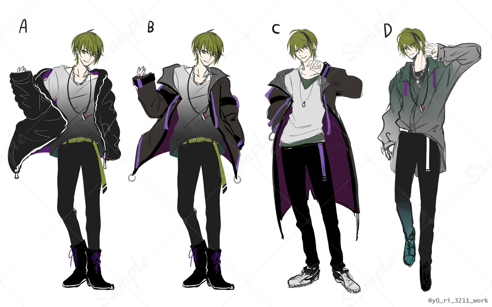 SKIMAご依頼 創作キャラクター立ち絵ラフ